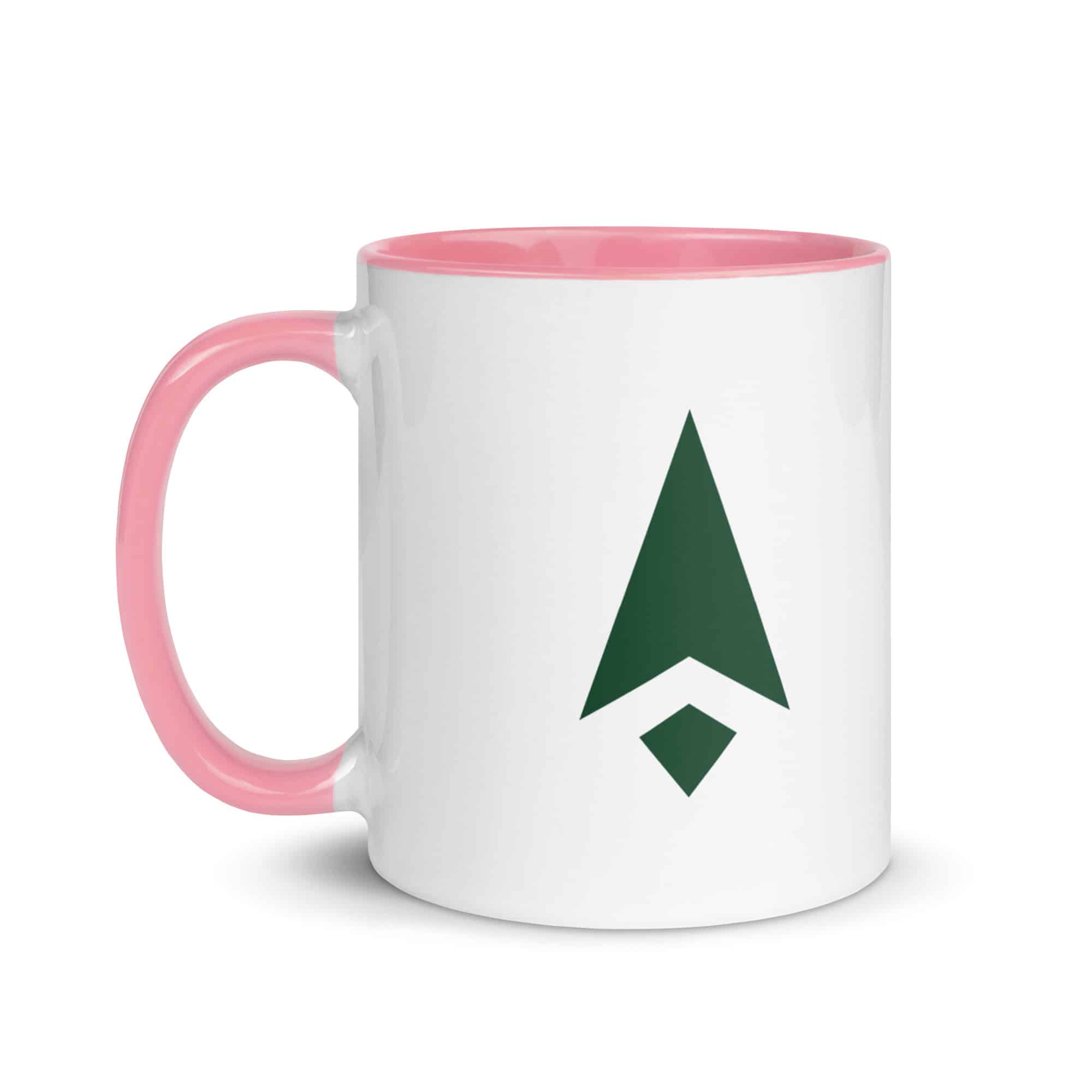 Forest Green Compass Arrow Color Inside Mug