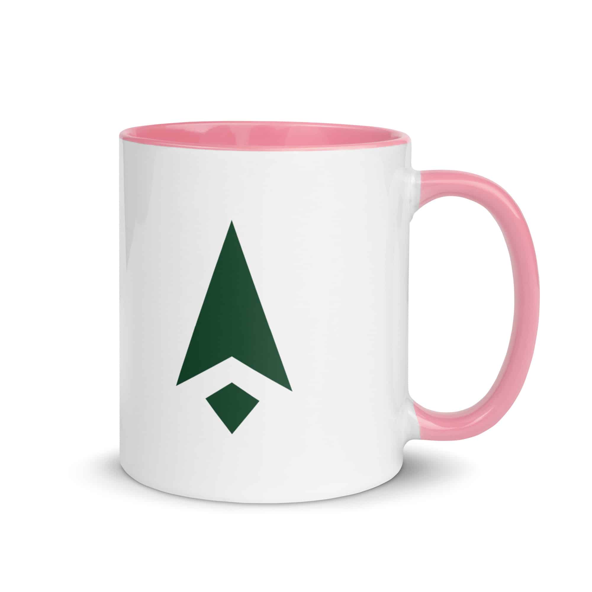 Forest Green Compass Arrow Color Inside Mug