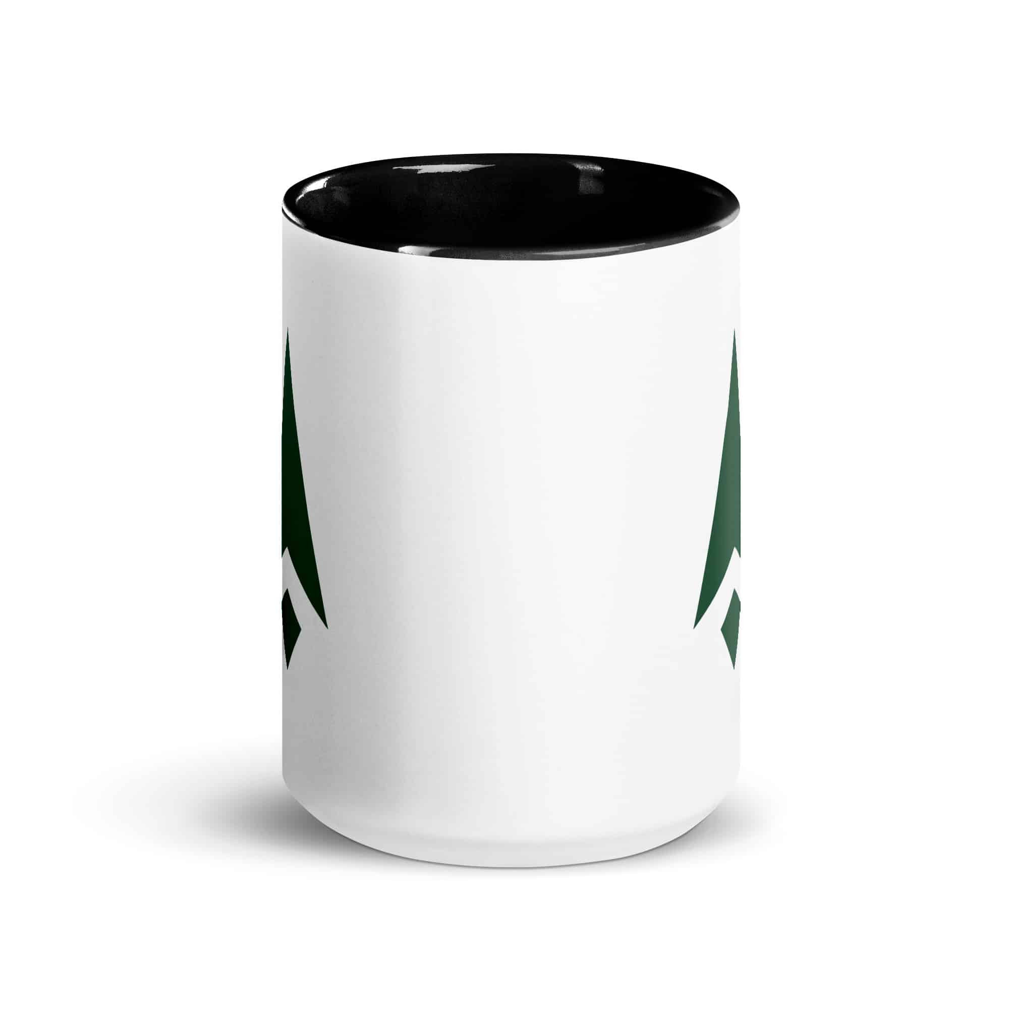 Forest Green Compass Arrow Color Inside Mug