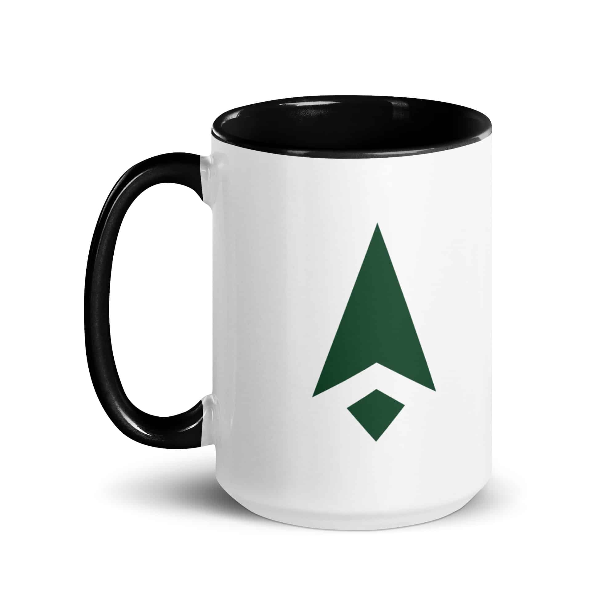 Forest Green Compass Arrow Color Inside Mug