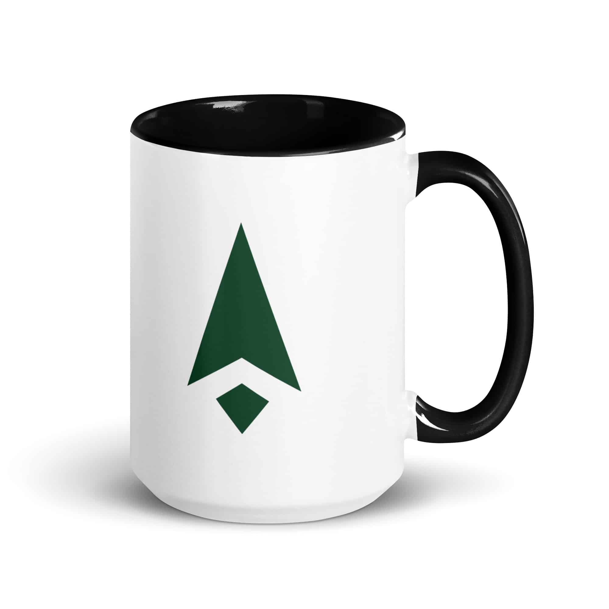 Forest Green Compass Arrow Color Inside Mug
