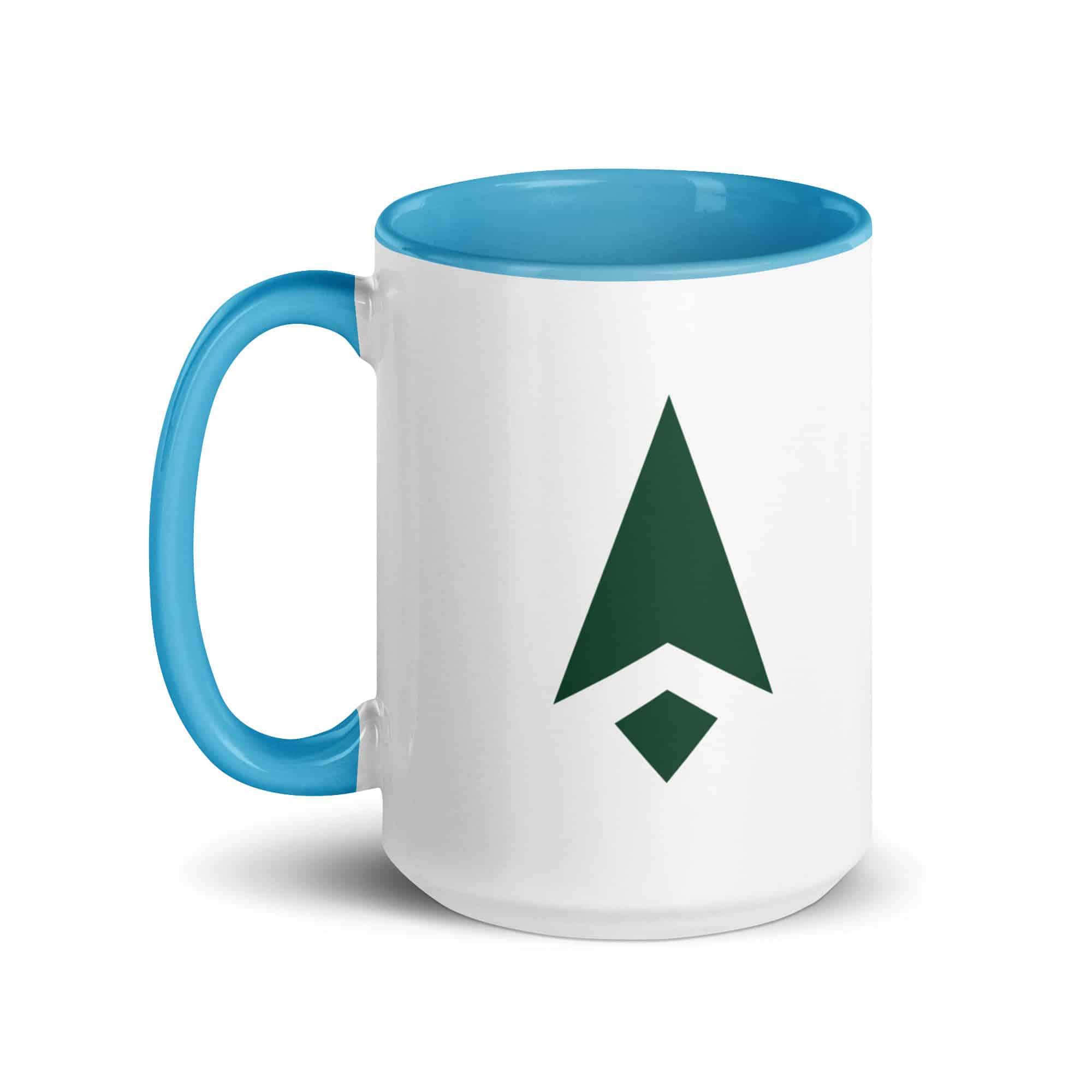 Forest Green Compass Arrow Color Inside Mug
