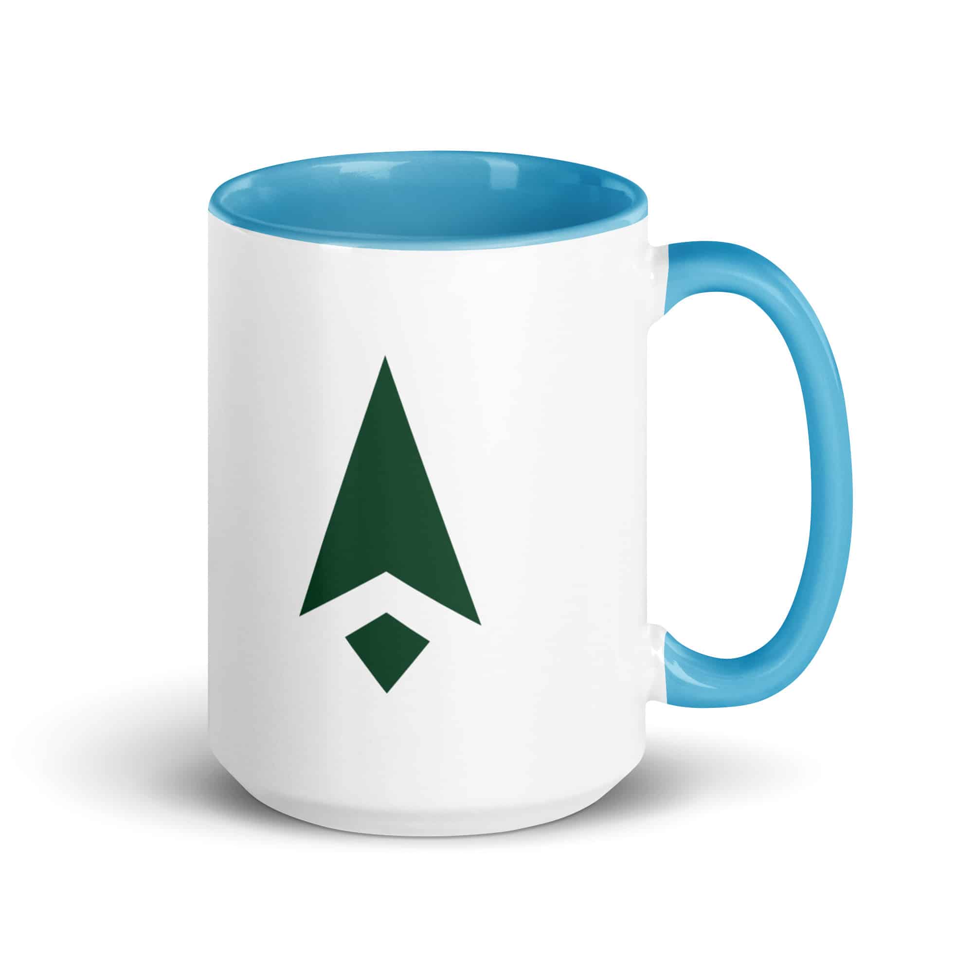 Forest Green Compass Arrow Color Inside Mug