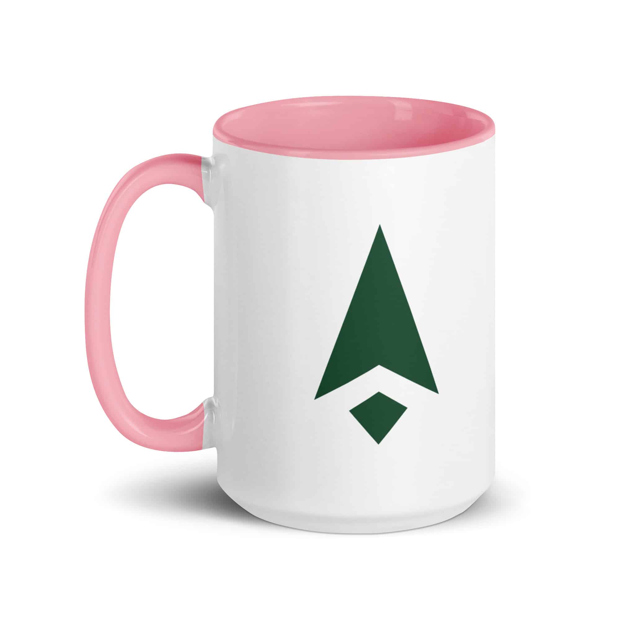 Forest Green Compass Arrow Color Inside Mug