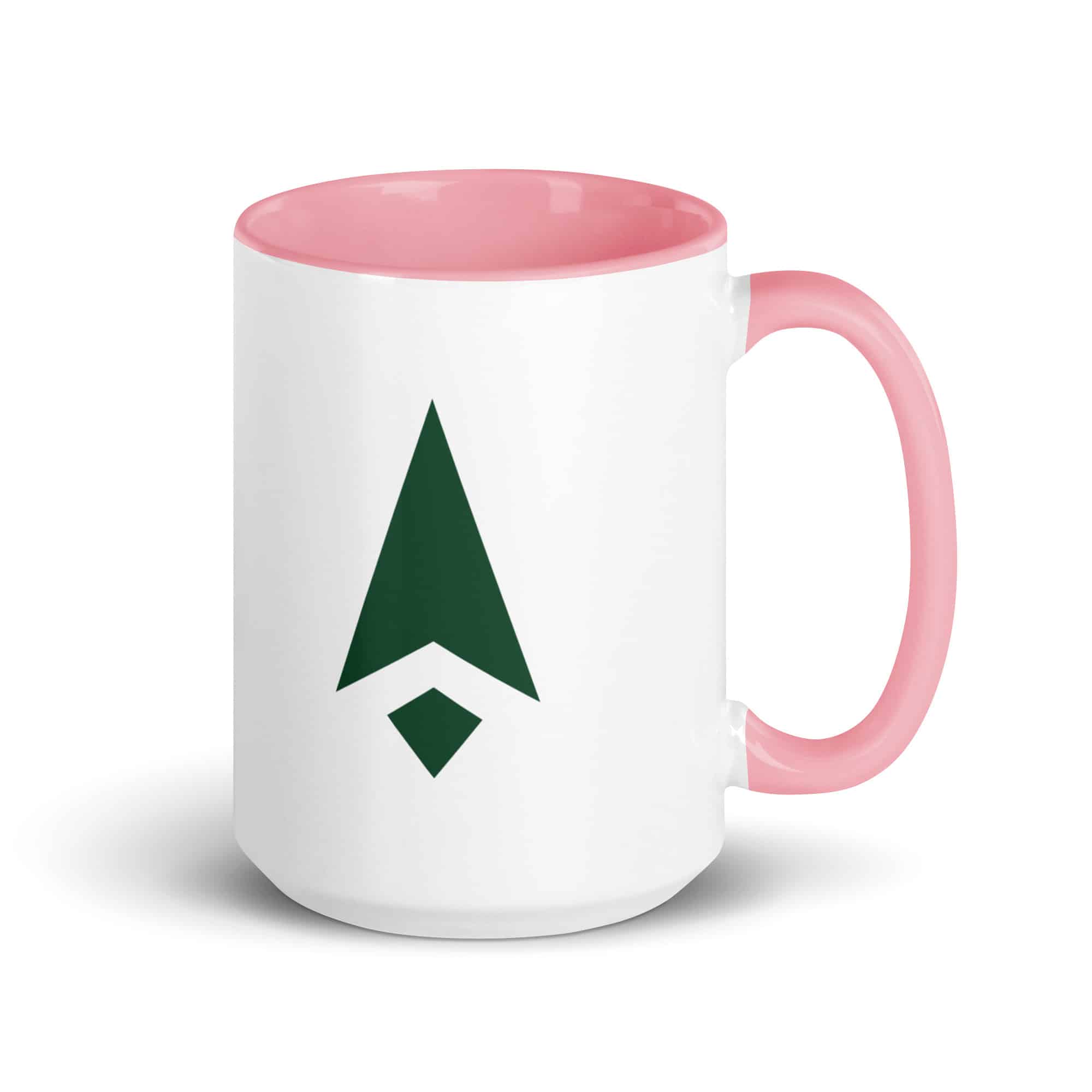 Forest Green Compass Arrow Color Inside Mug