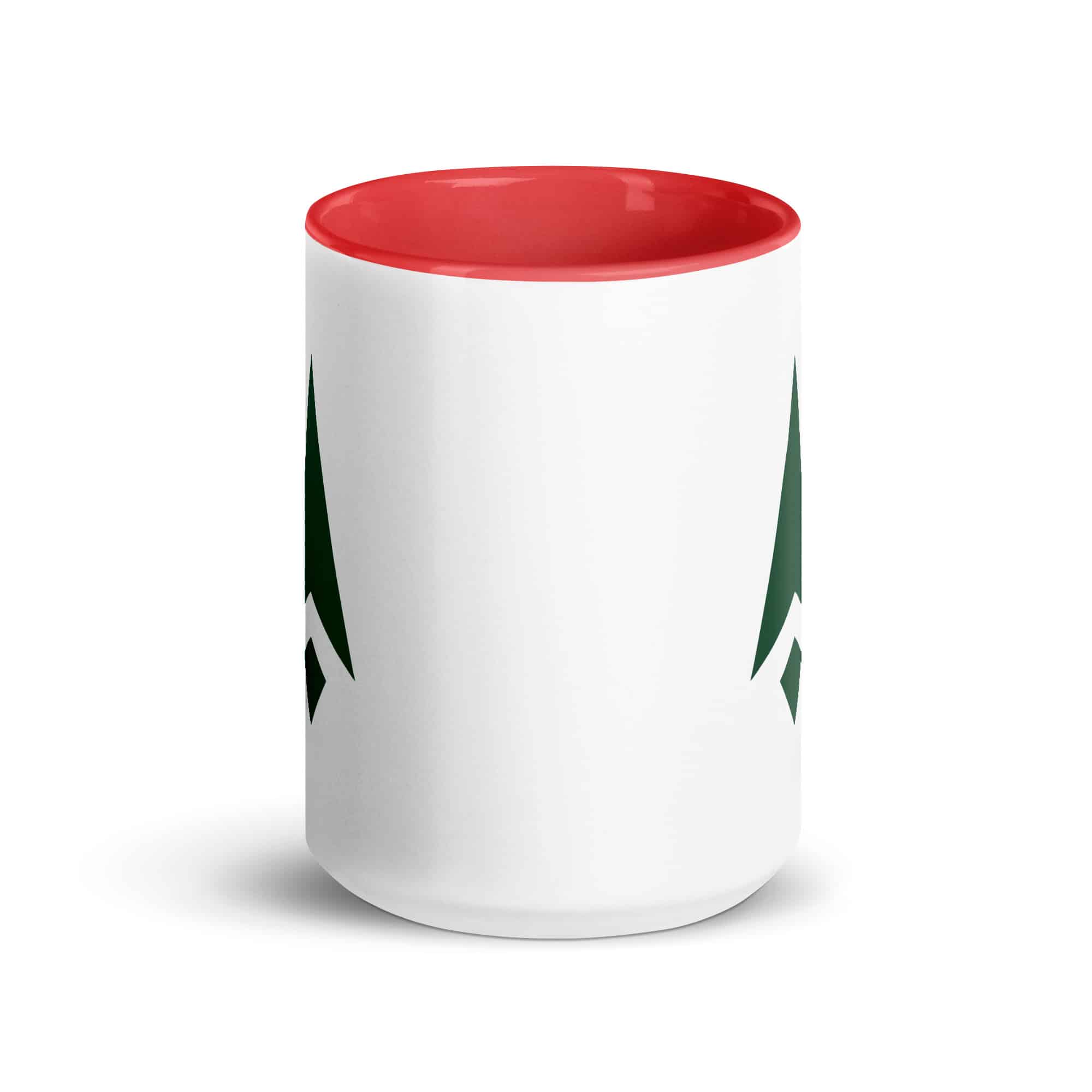 Forest Green Compass Arrow Color Inside Mug