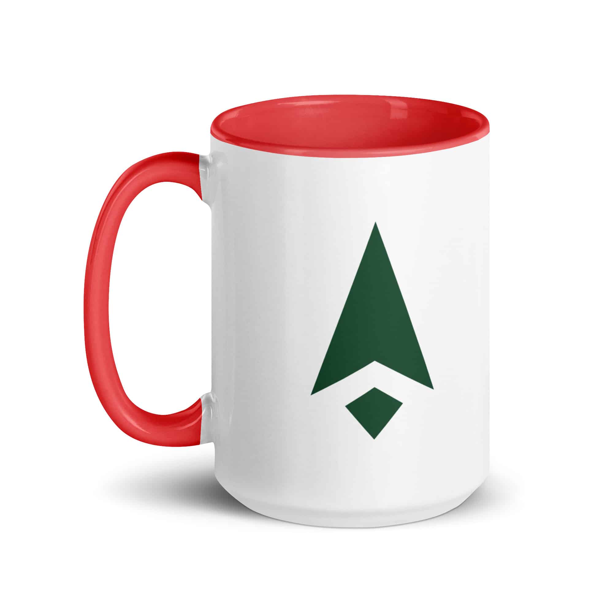 Forest Green Compass Arrow Color Inside Mug