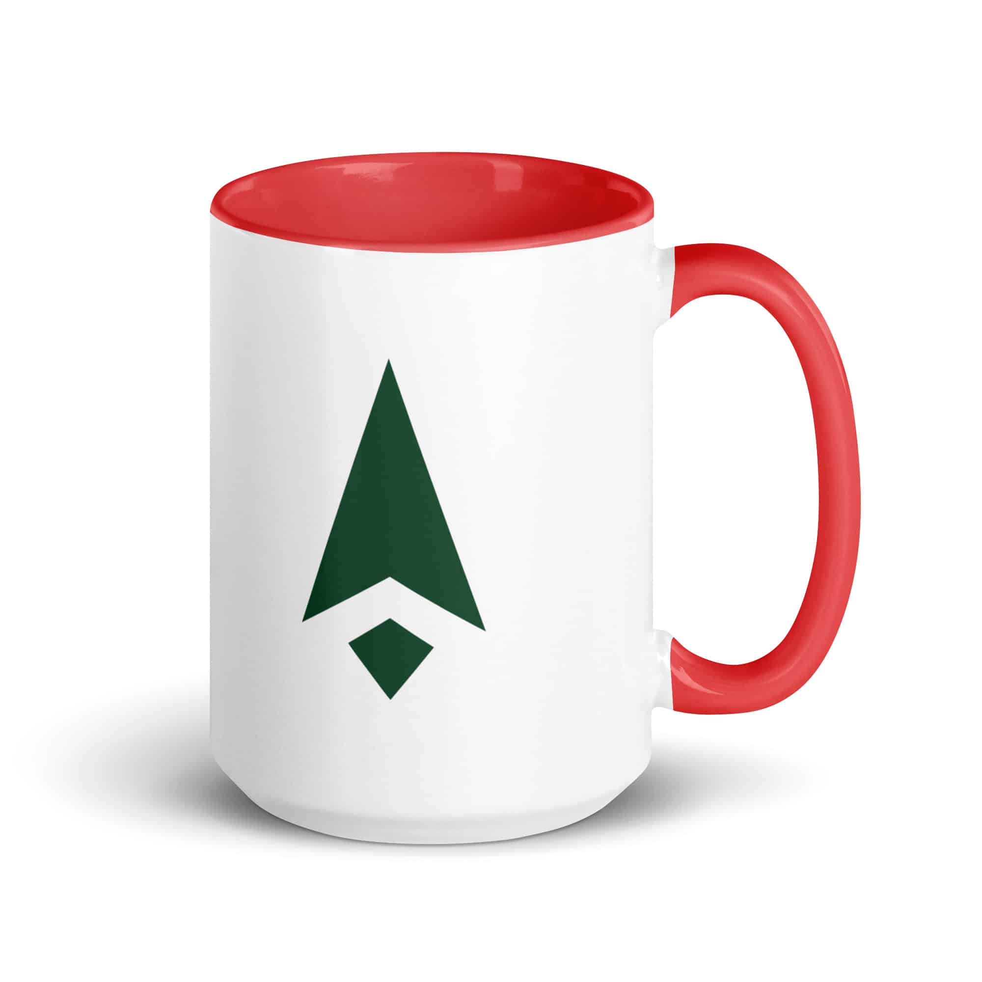 Forest Green Compass Arrow Color Inside Mug