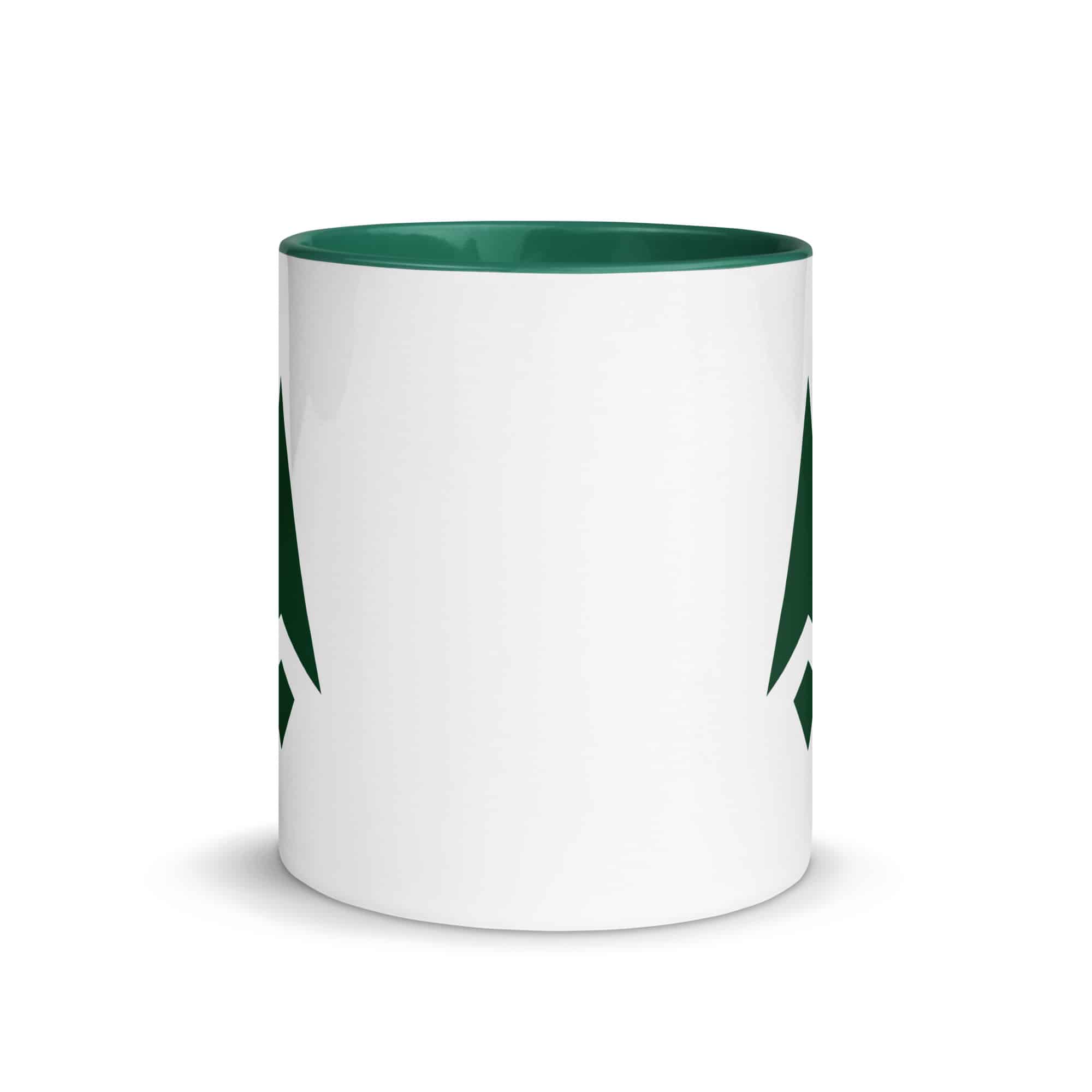 Forest Green Compass Arrow Color Inside Mug