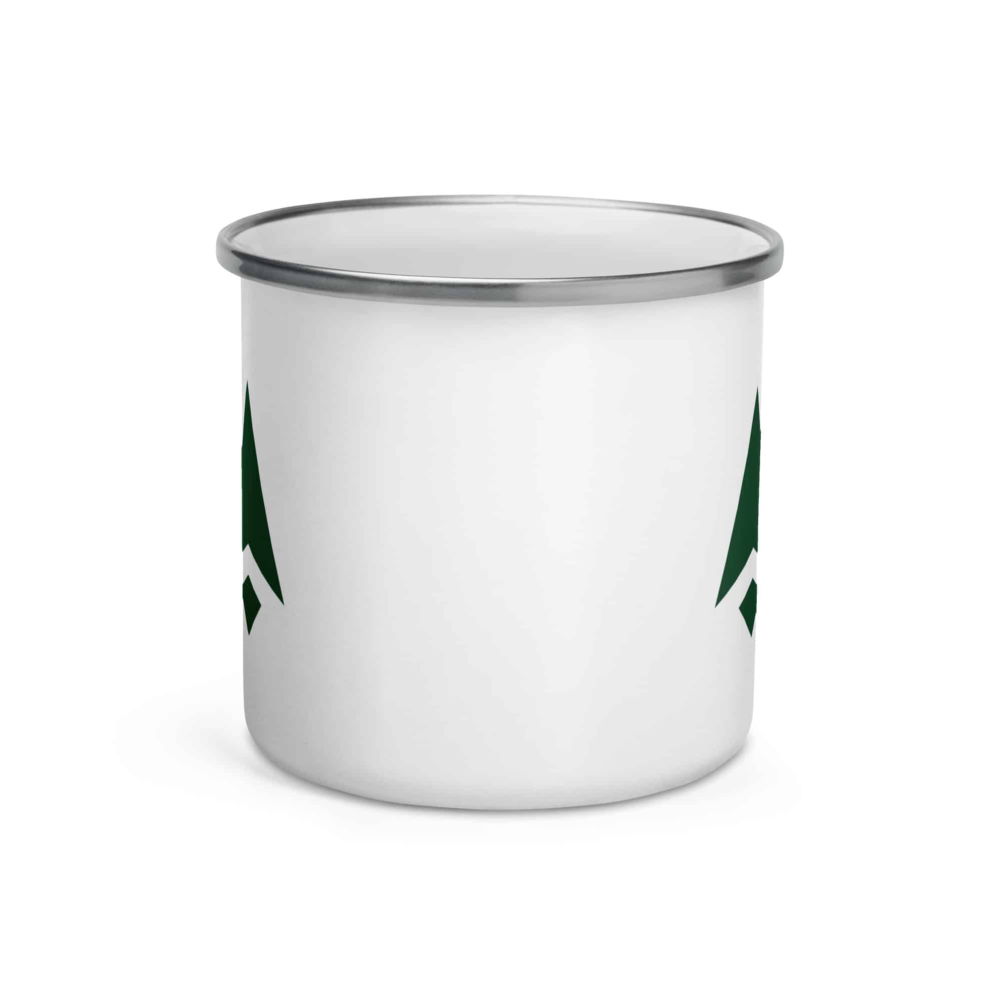 Forest Green Compass Arrow Enamel Camp Mug
