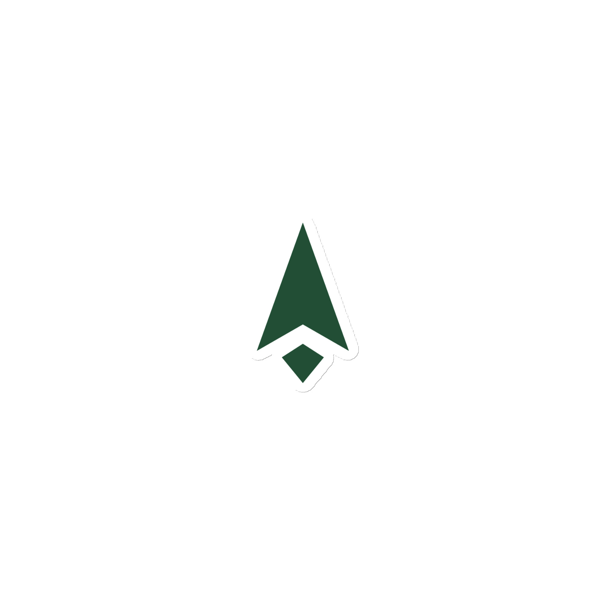 Forest Green Compass Arrow Die-Cut Magnet