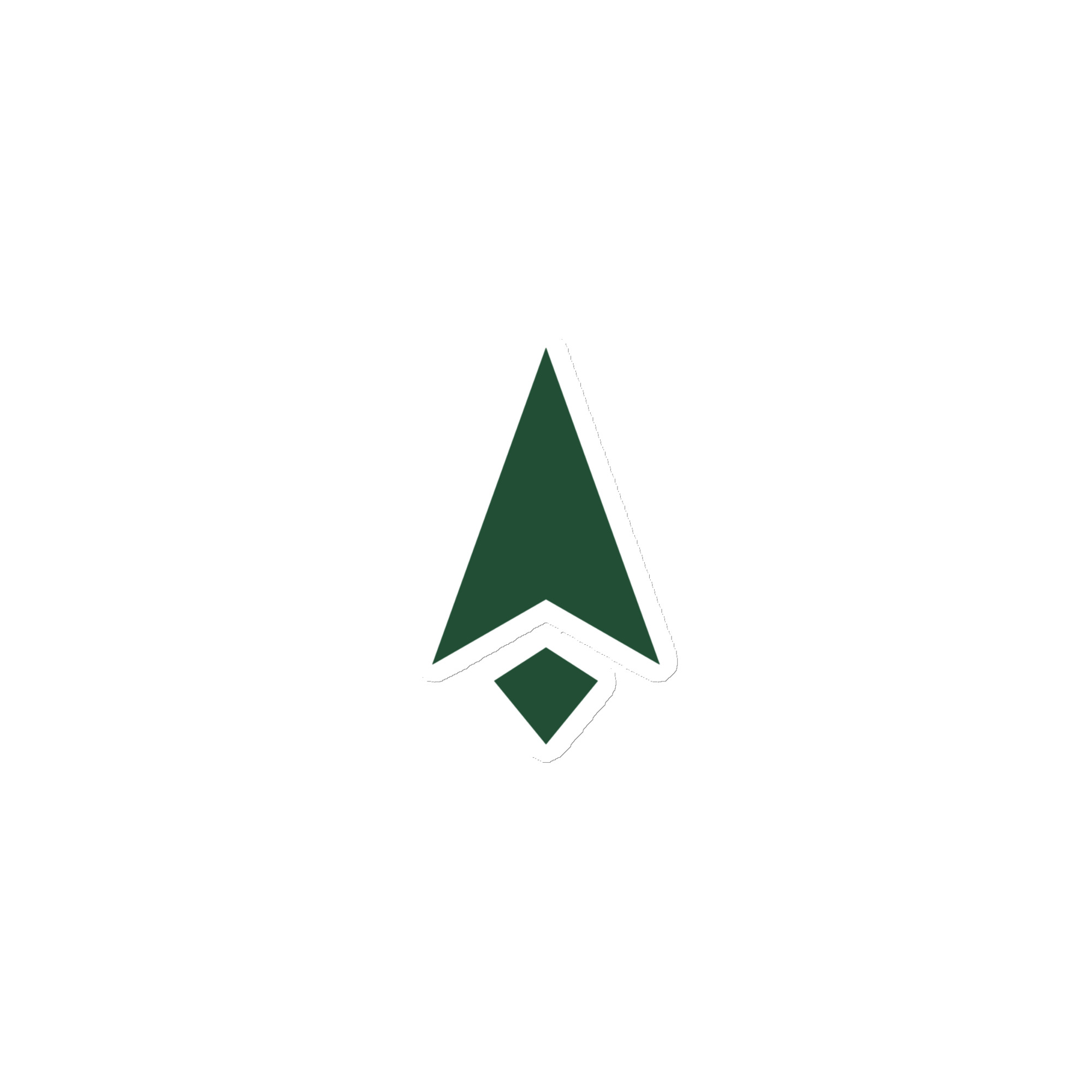 Forest Green Compass Arrow Die-Cut Magnet