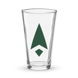 10 Compass Arrow Forest Green Pint Glass - 16 oz - Main