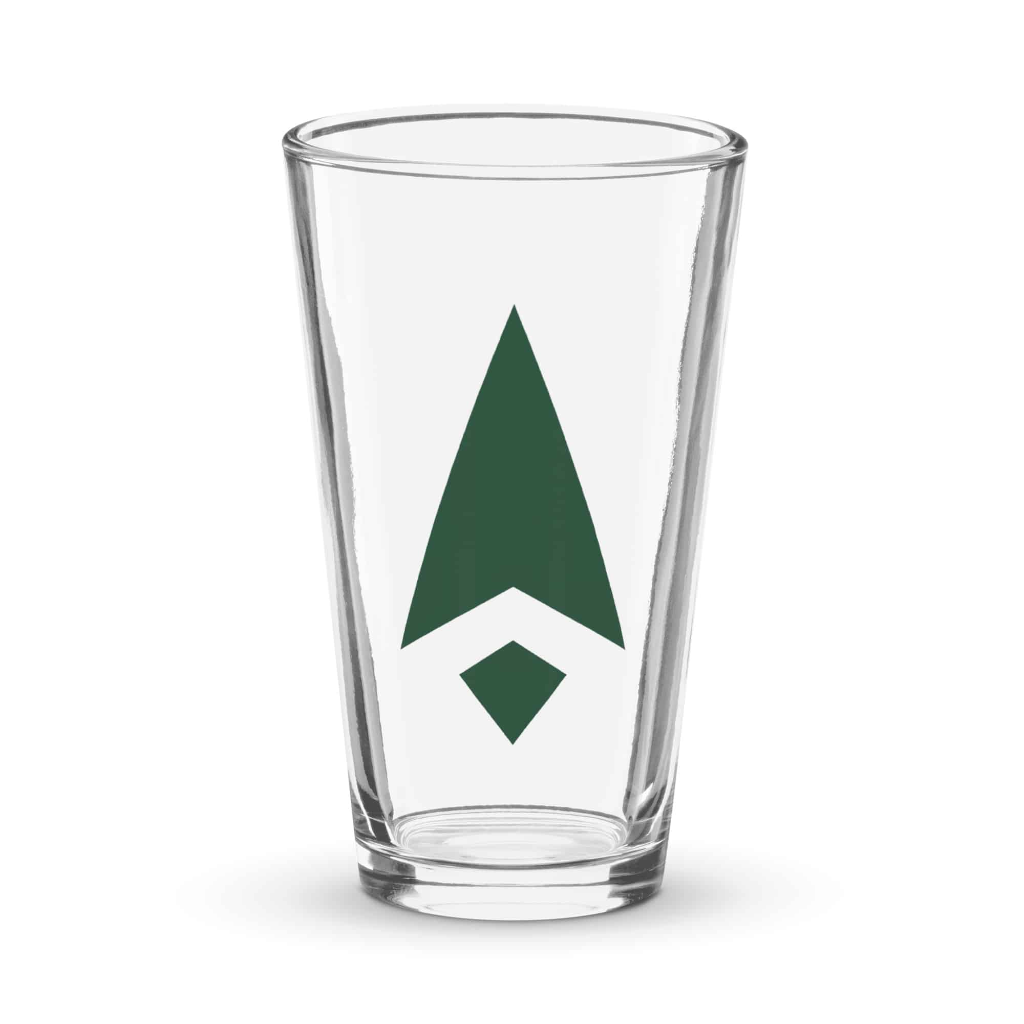 Forest Green Compass Arrow Pint Glass