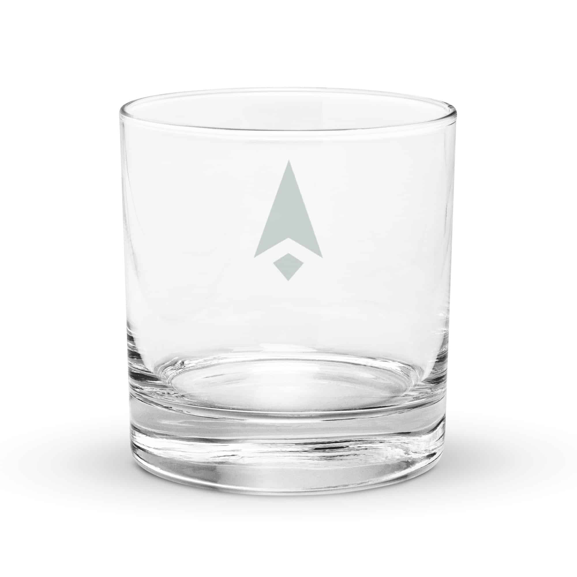 Forest Green Compass Arrow Rocks Glass