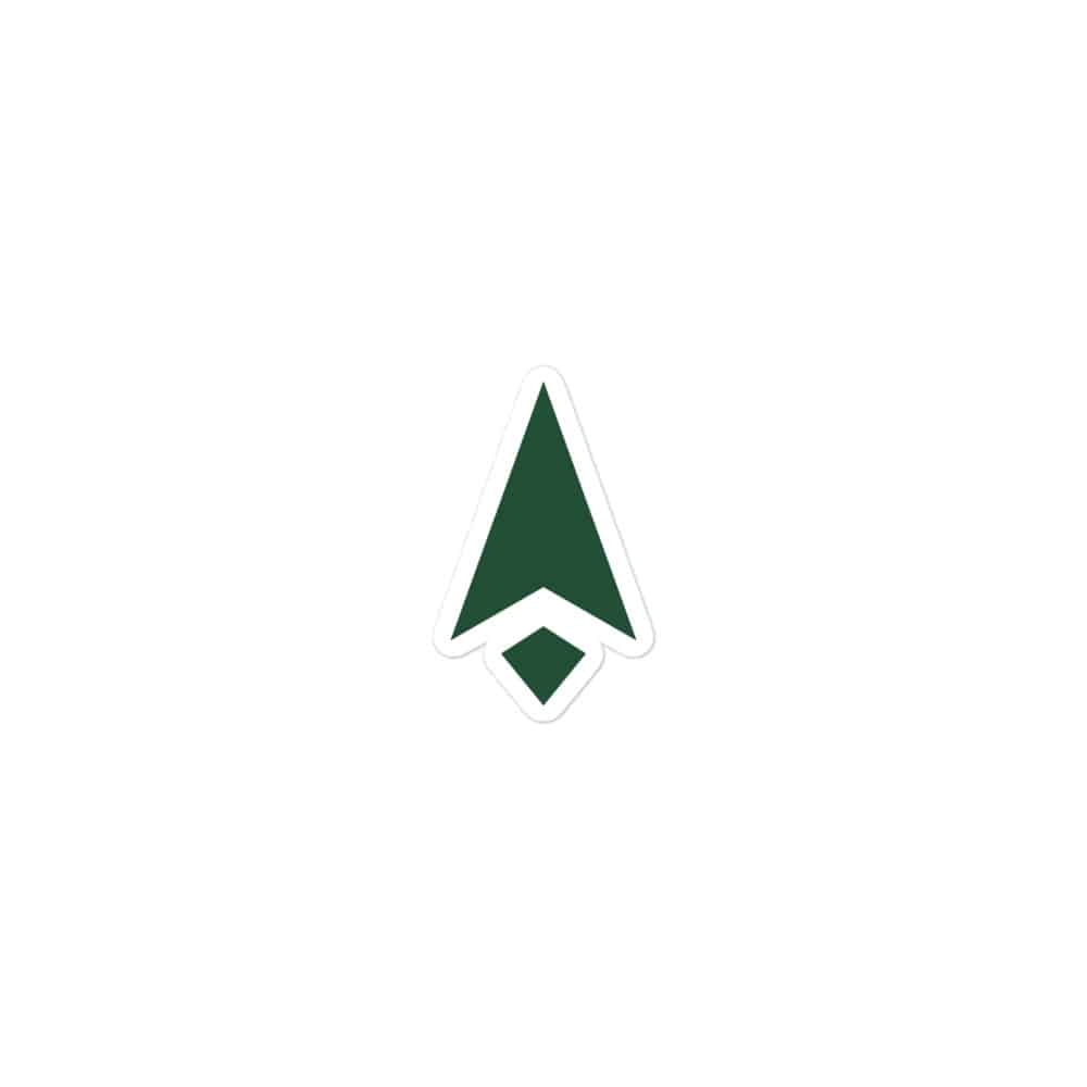 Forest Green Compass Arrow Vinyl Sticker