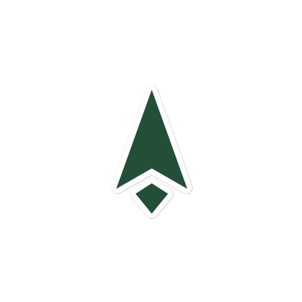 Forest Green Compass Arrow Vinyl Sticker
