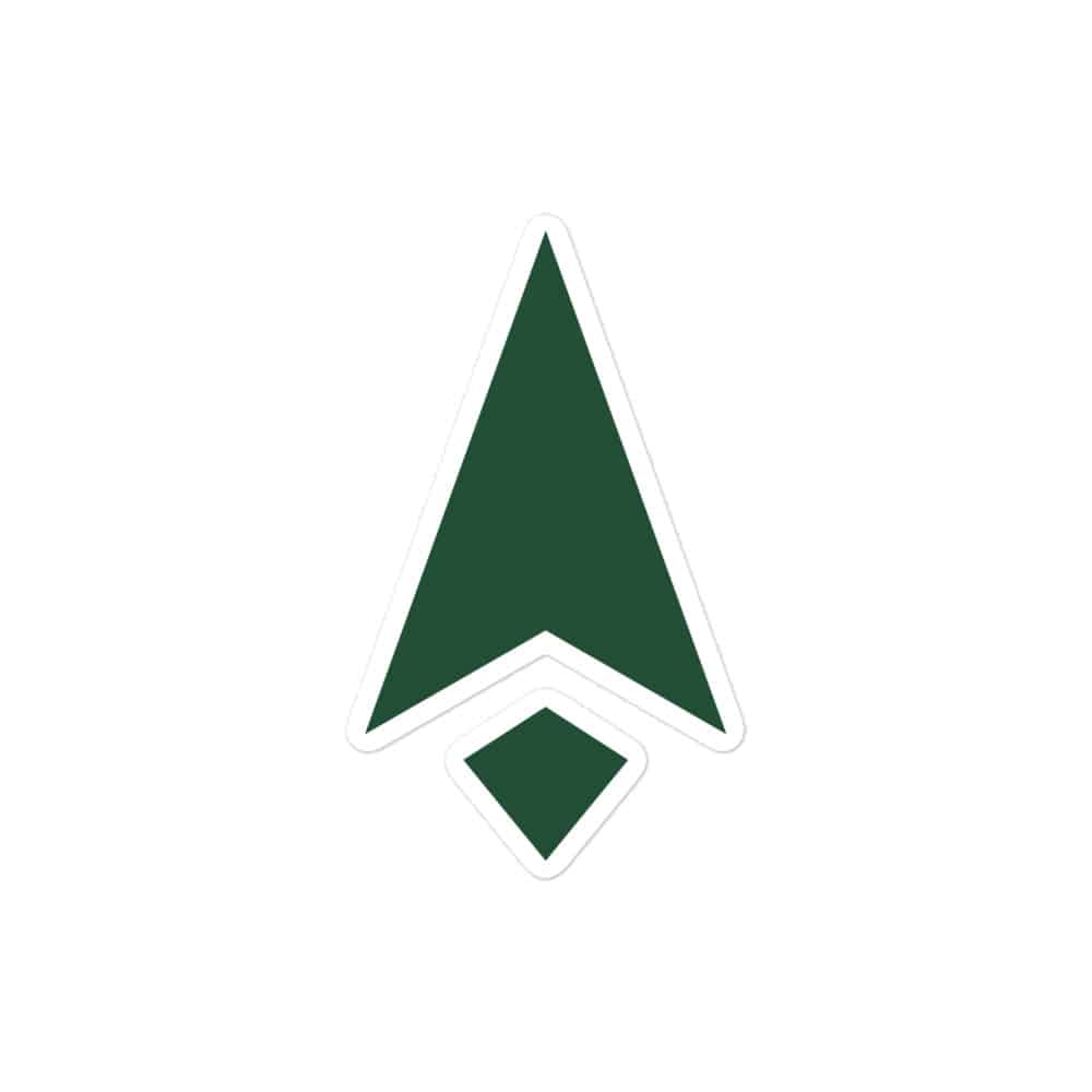 Forest Green Compass Arrow Vinyl Sticker