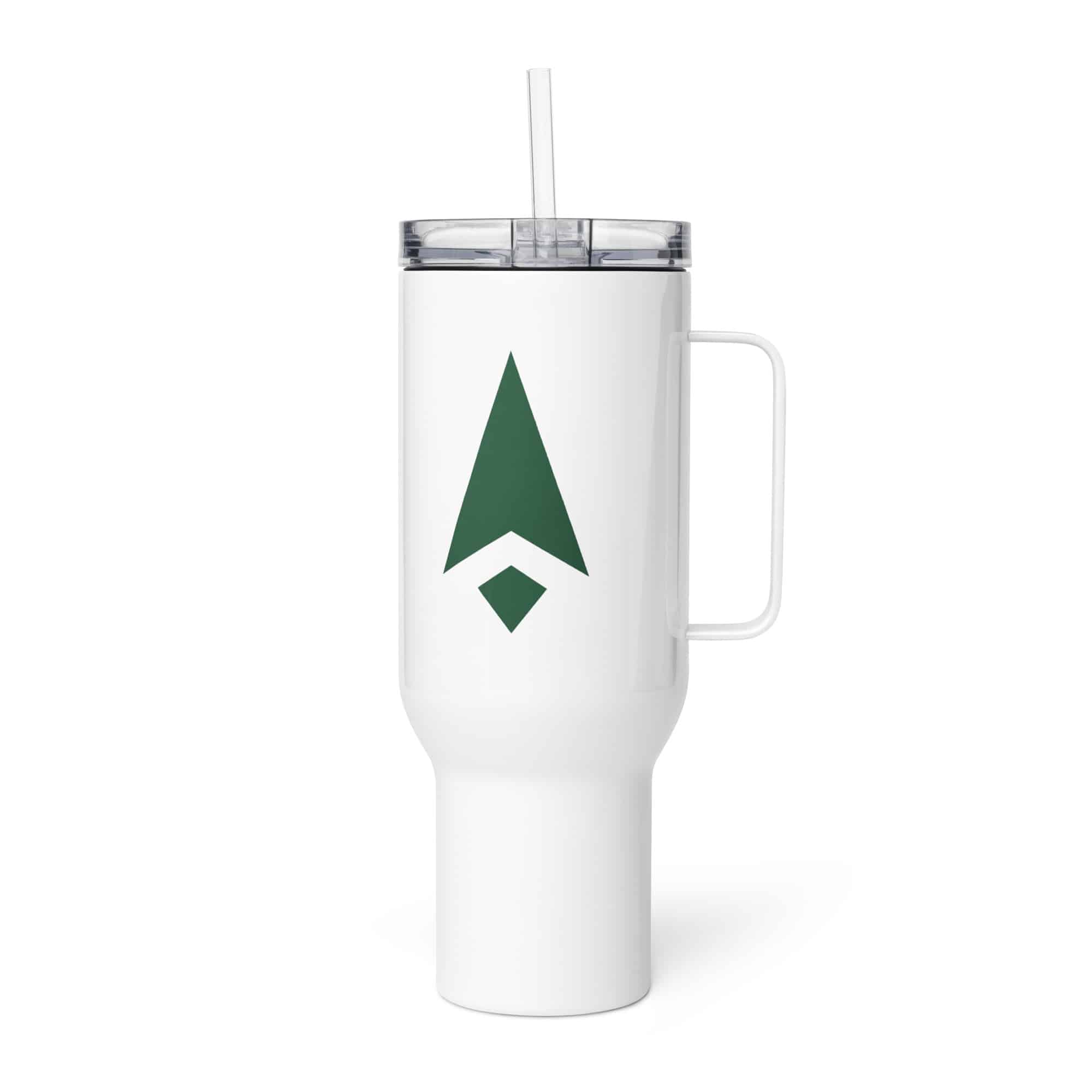 Forest Green Compass Arrow Travel Mug