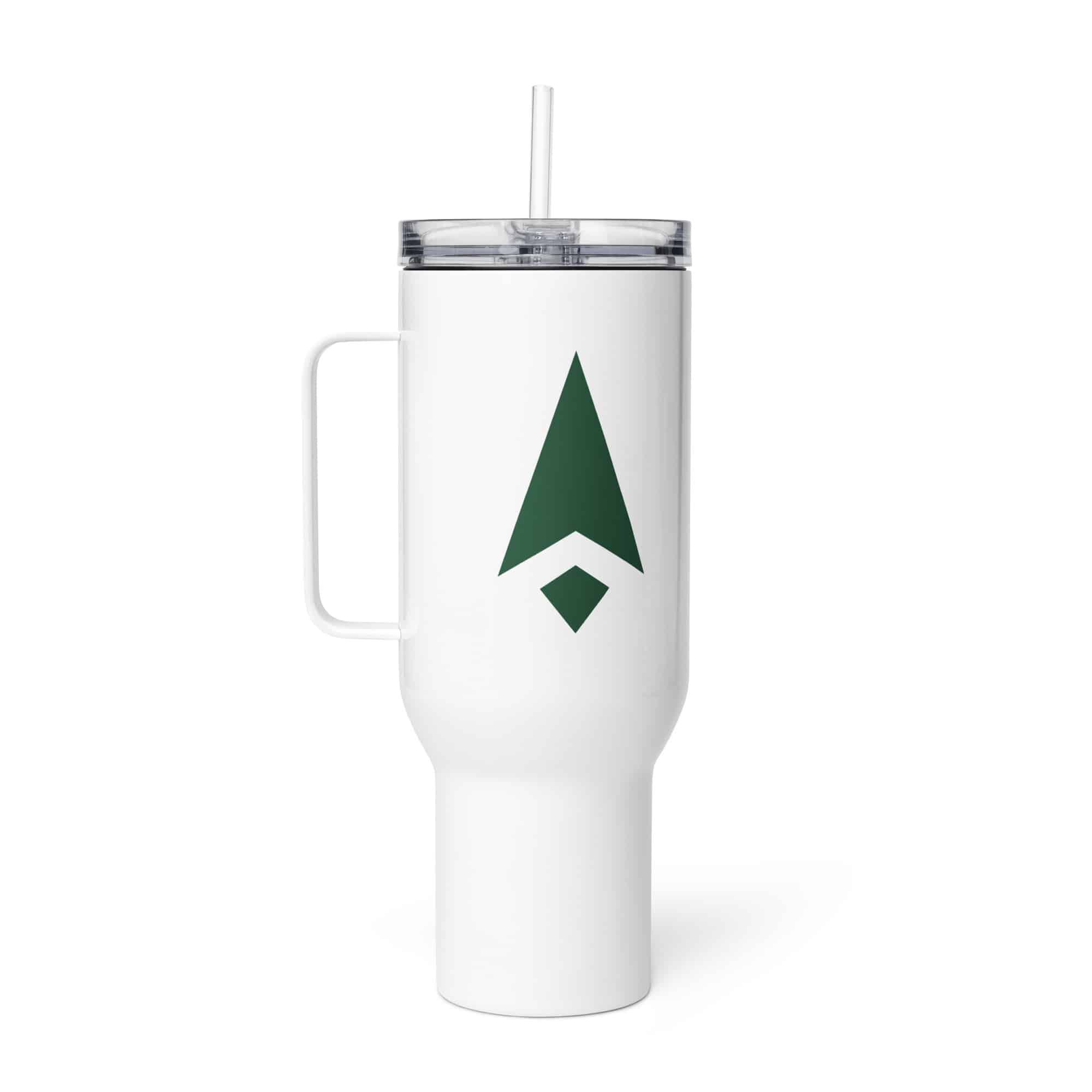 Forest Green Compass Arrow Travel Mug