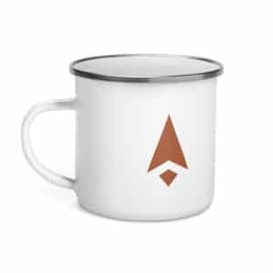 10 Compass Arrow Terracotta Enamel Camp Mug - 12 oz - Left