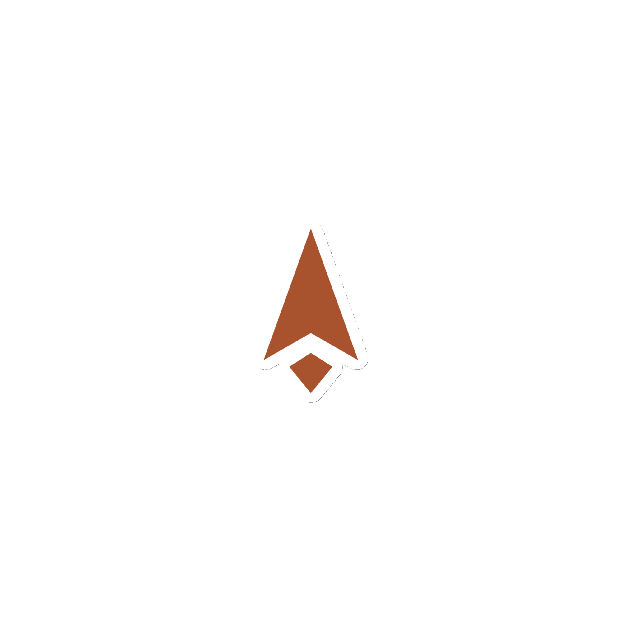 Terracotta Compass Arrow Die-Cut Magnet