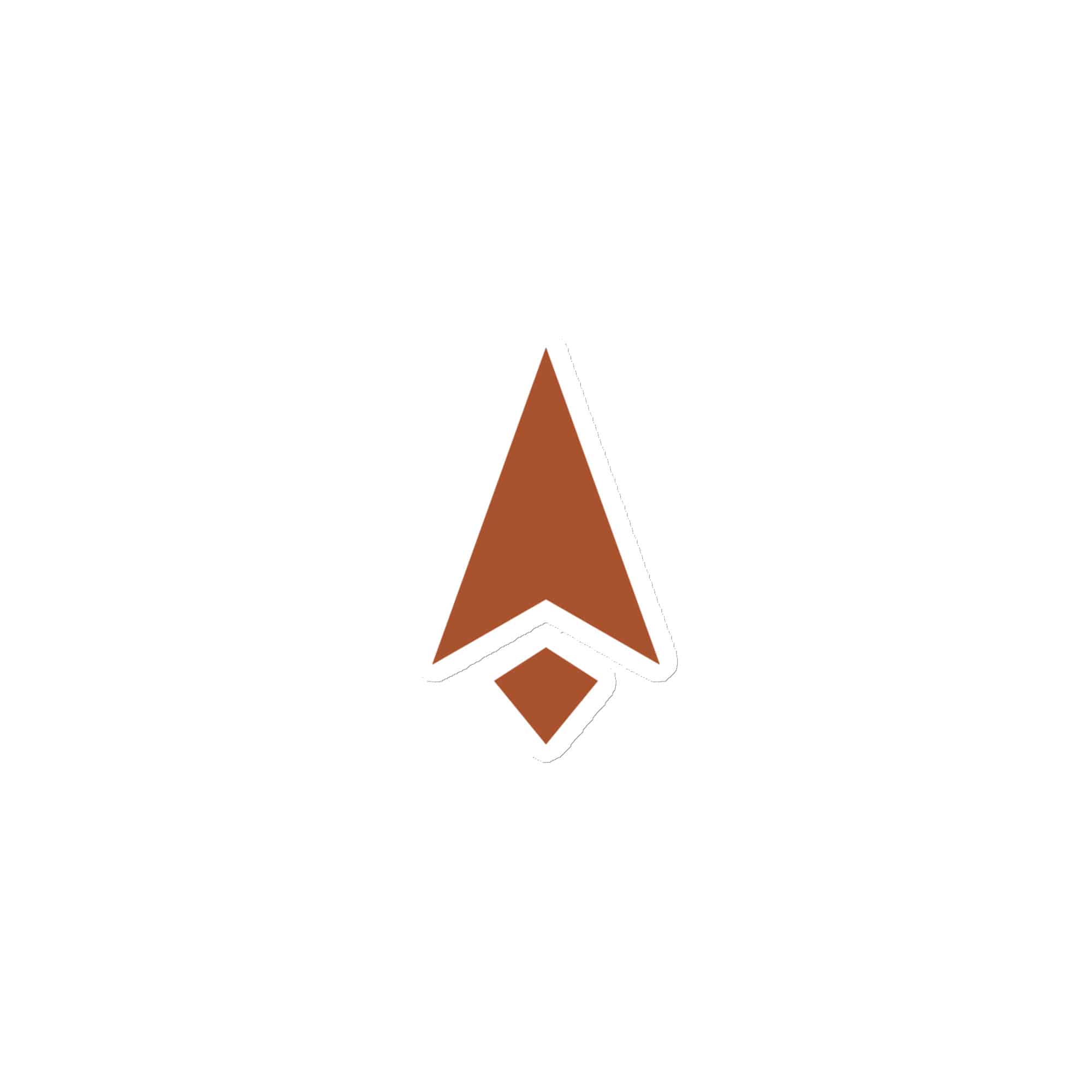 Terracotta Compass Arrow Die-Cut Magnet