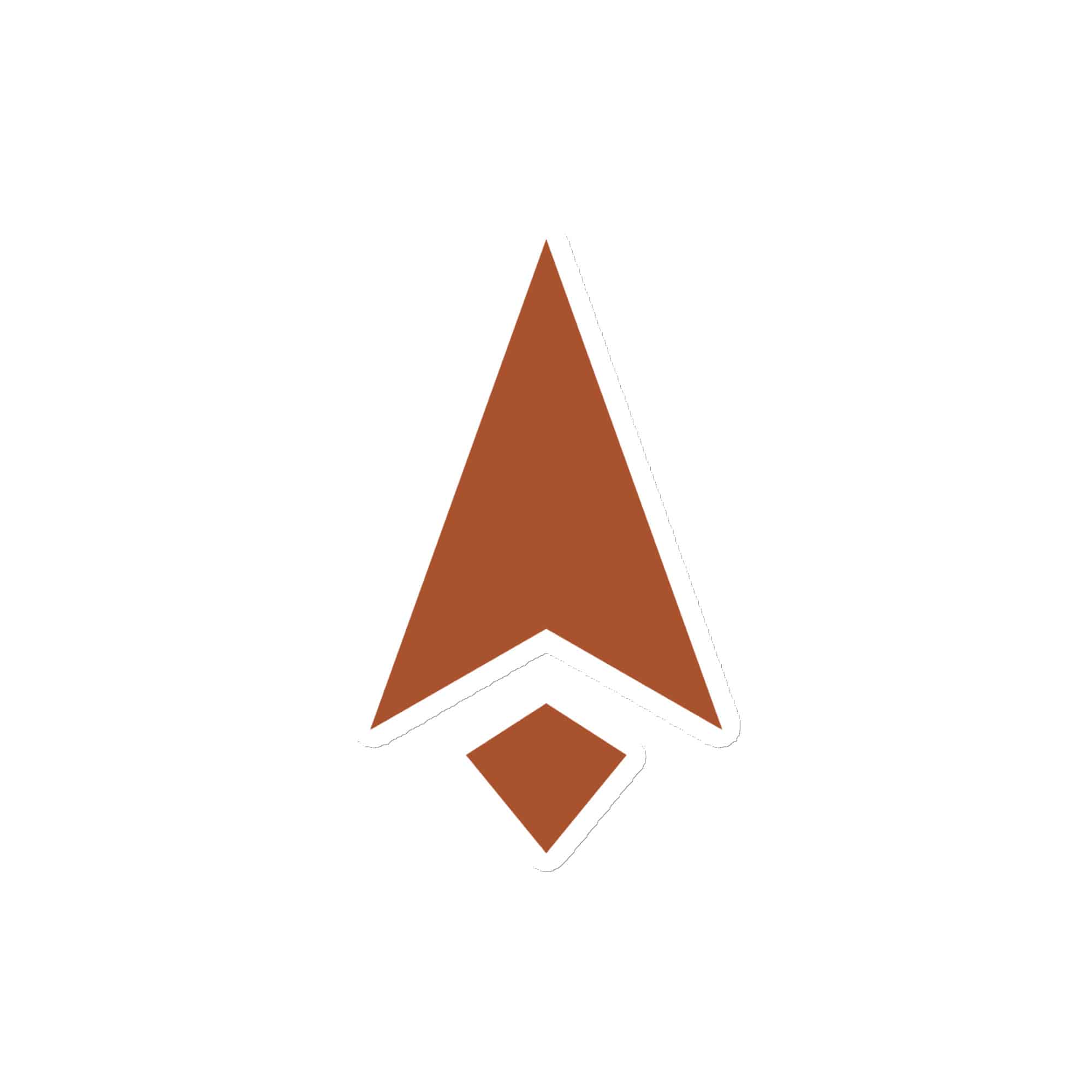 Terracotta Compass Arrow Die-Cut Magnet