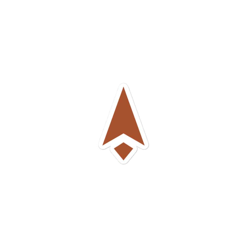 Terracotta Compass Arrow Vinyl Sticker