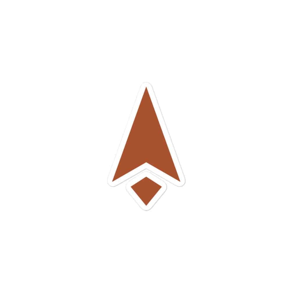 Terracotta Compass Arrow Vinyl Sticker