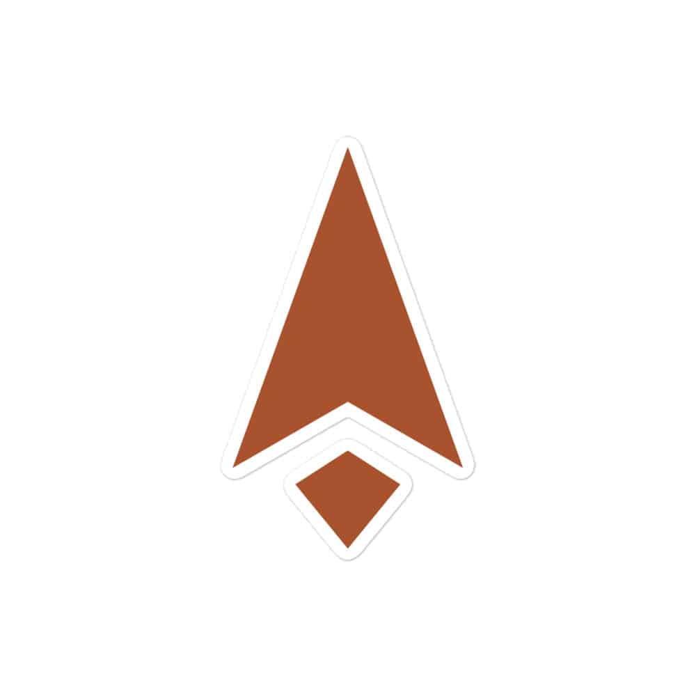 Terracotta Compass Arrow Vinyl Sticker