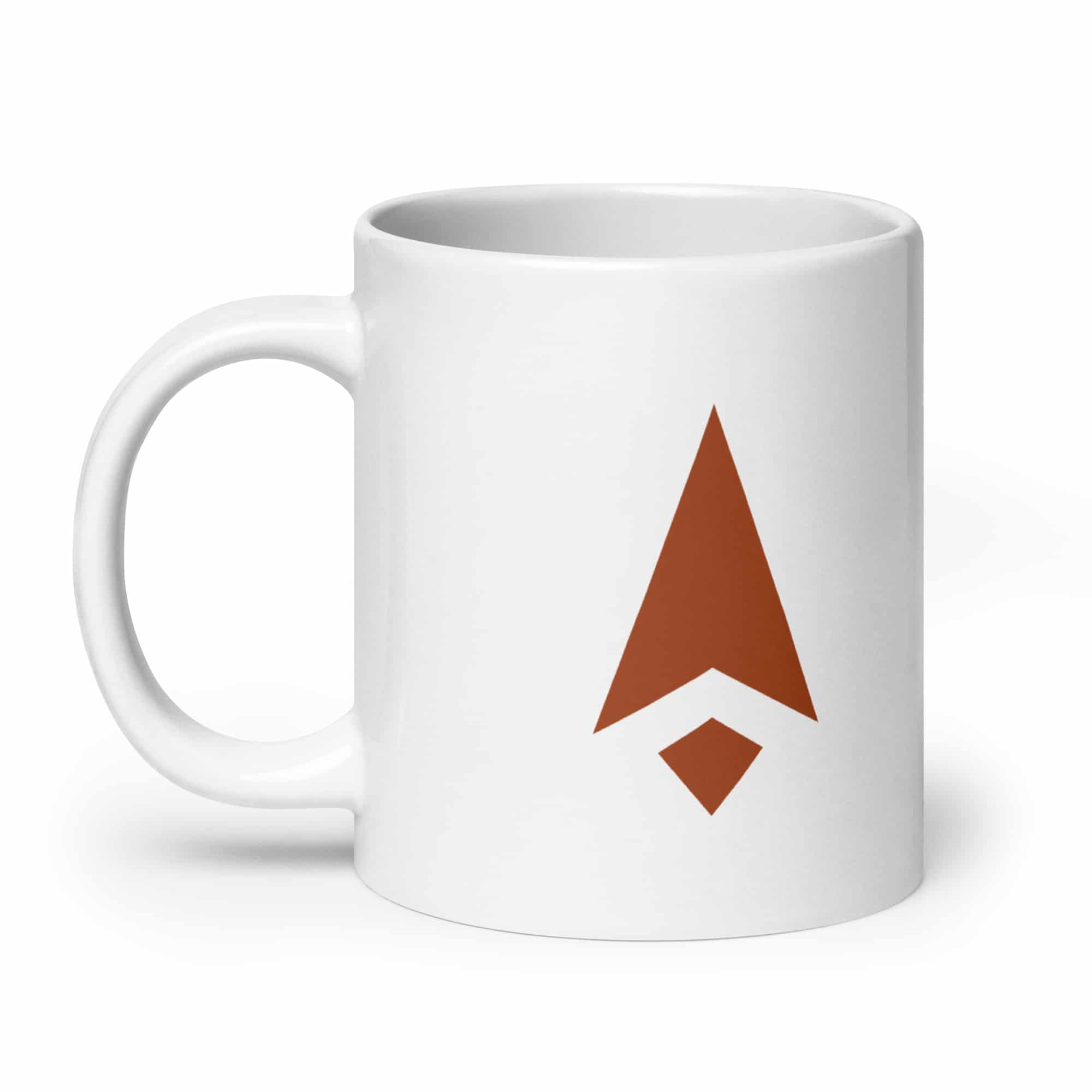 Terracotta Compass Arrow White Ceramic Coffee Mug