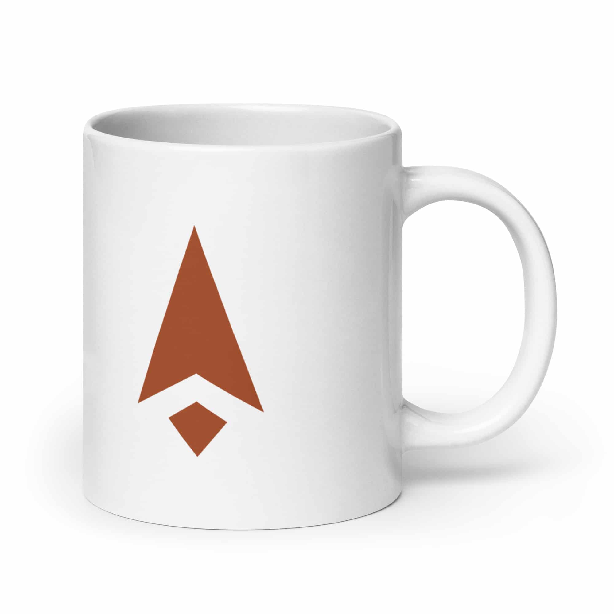 Terracotta Compass Arrow White Ceramic Coffee Mug