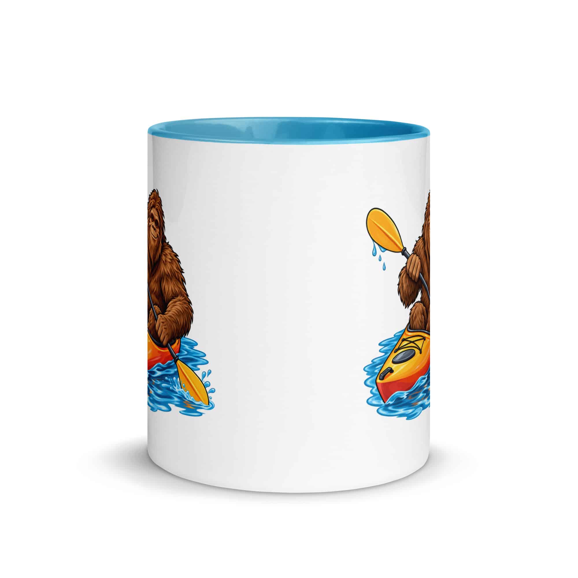 Kayaking Bigfoot Color Inside Mug