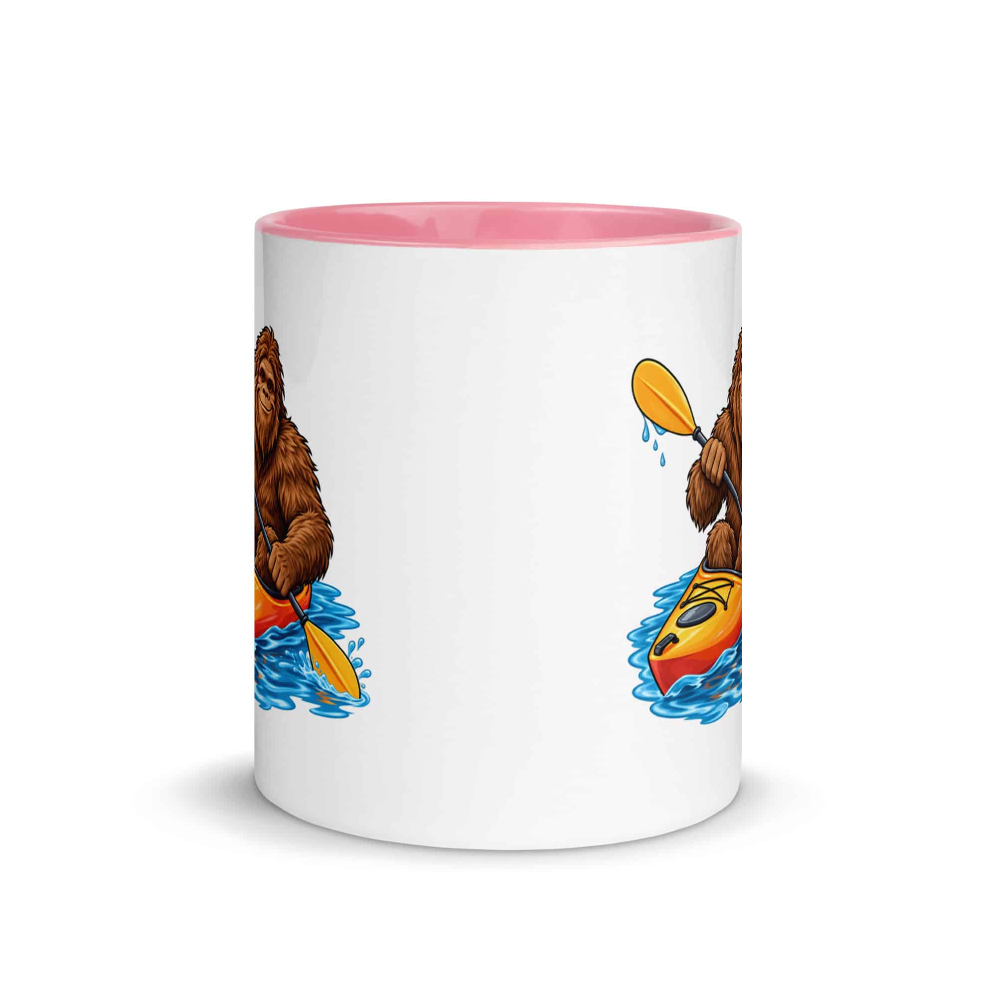 Kayaking Bigfoot Color Inside Mug