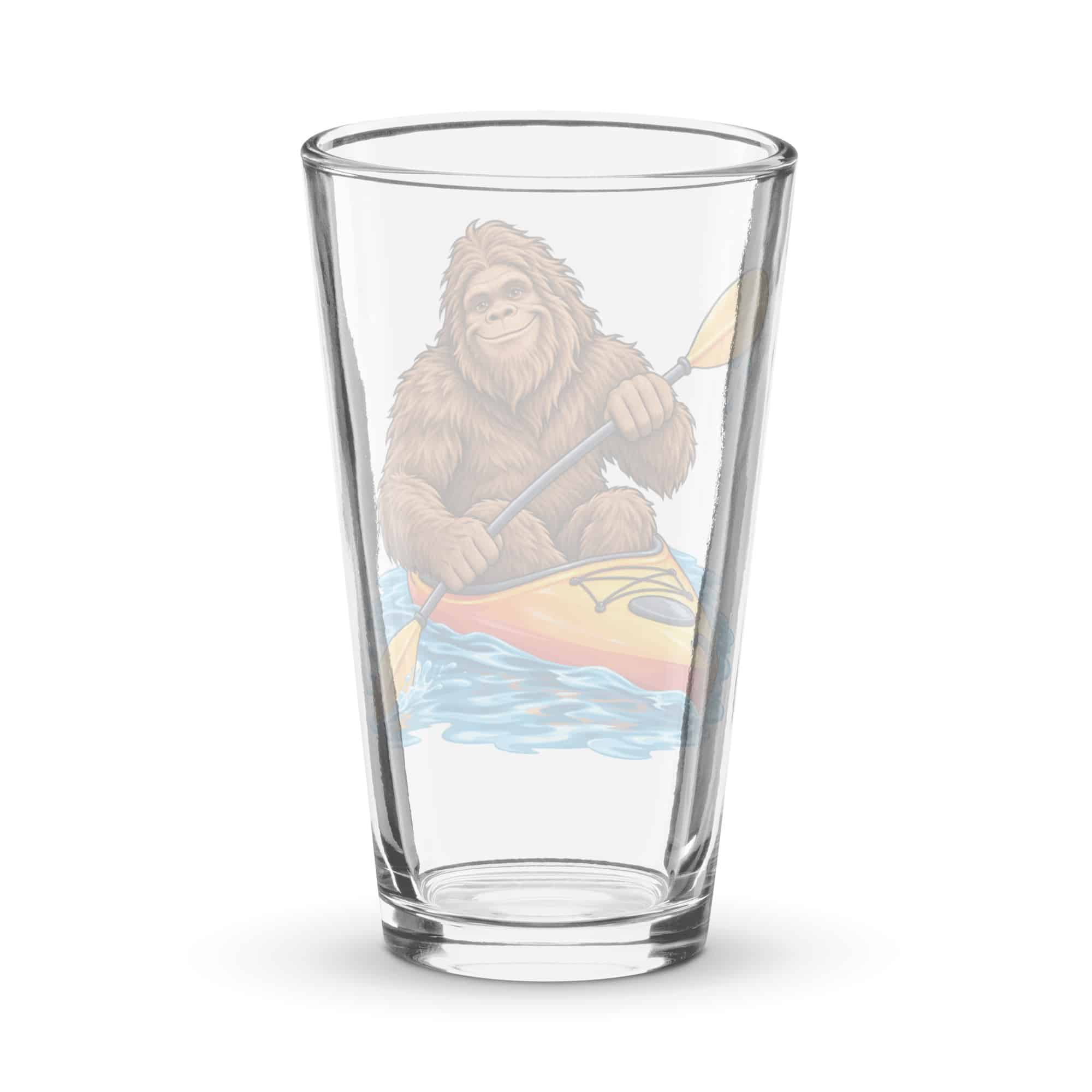 Bigfoot Kayaker Pint Glass