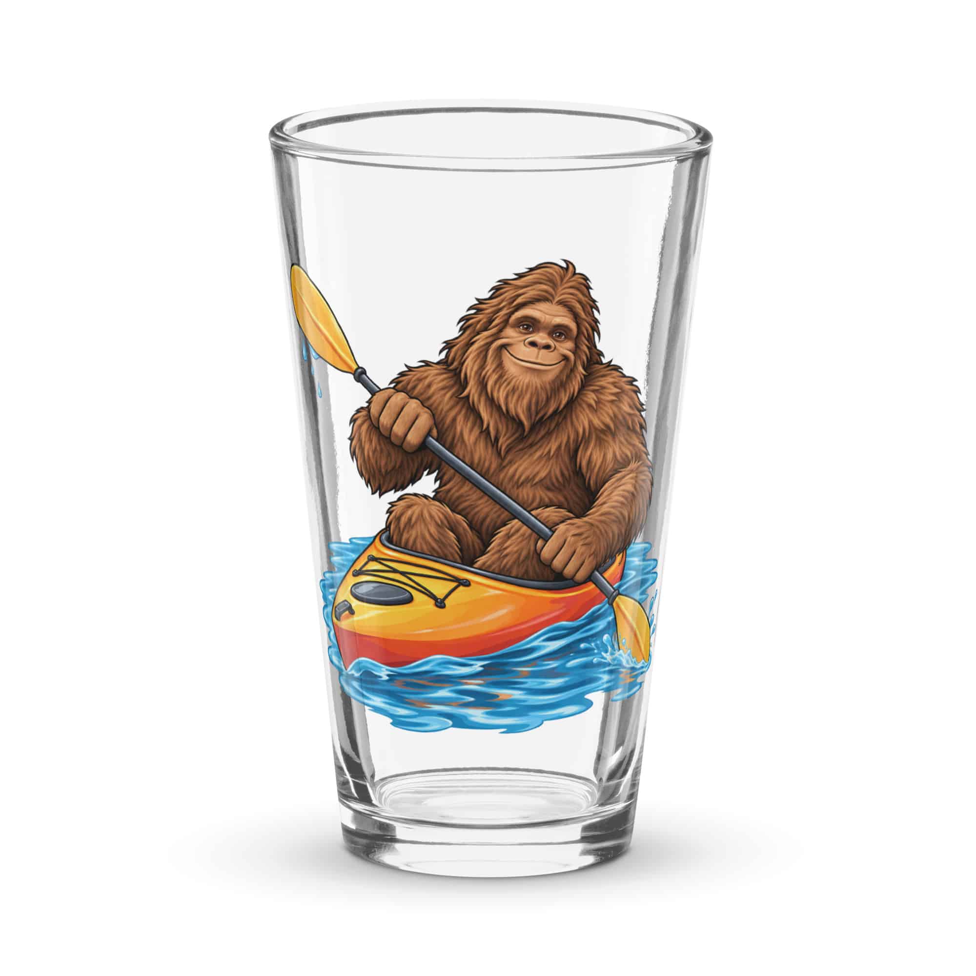 Bigfoot Kayaker Pint Glass
