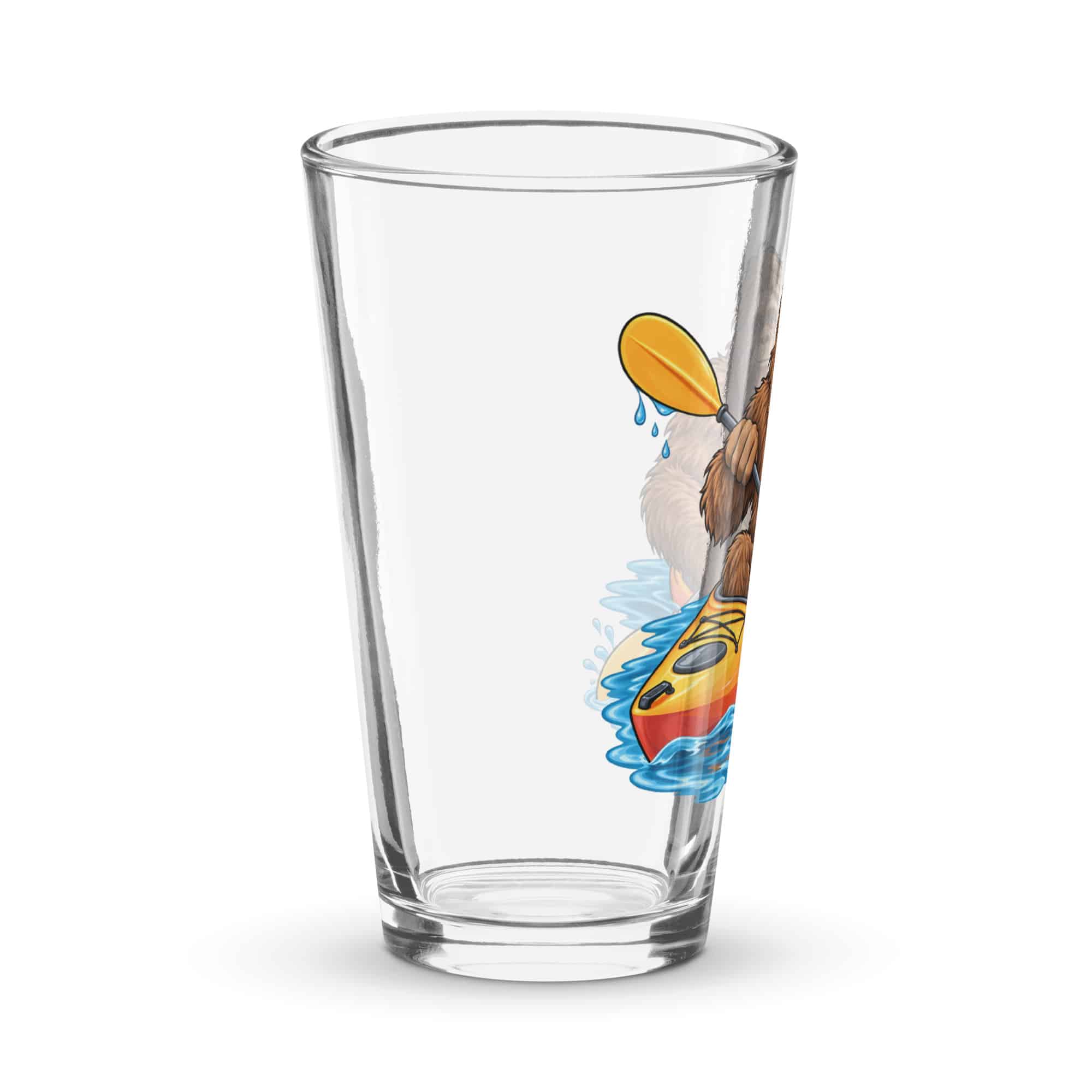 Bigfoot Kayaker Pint Glass