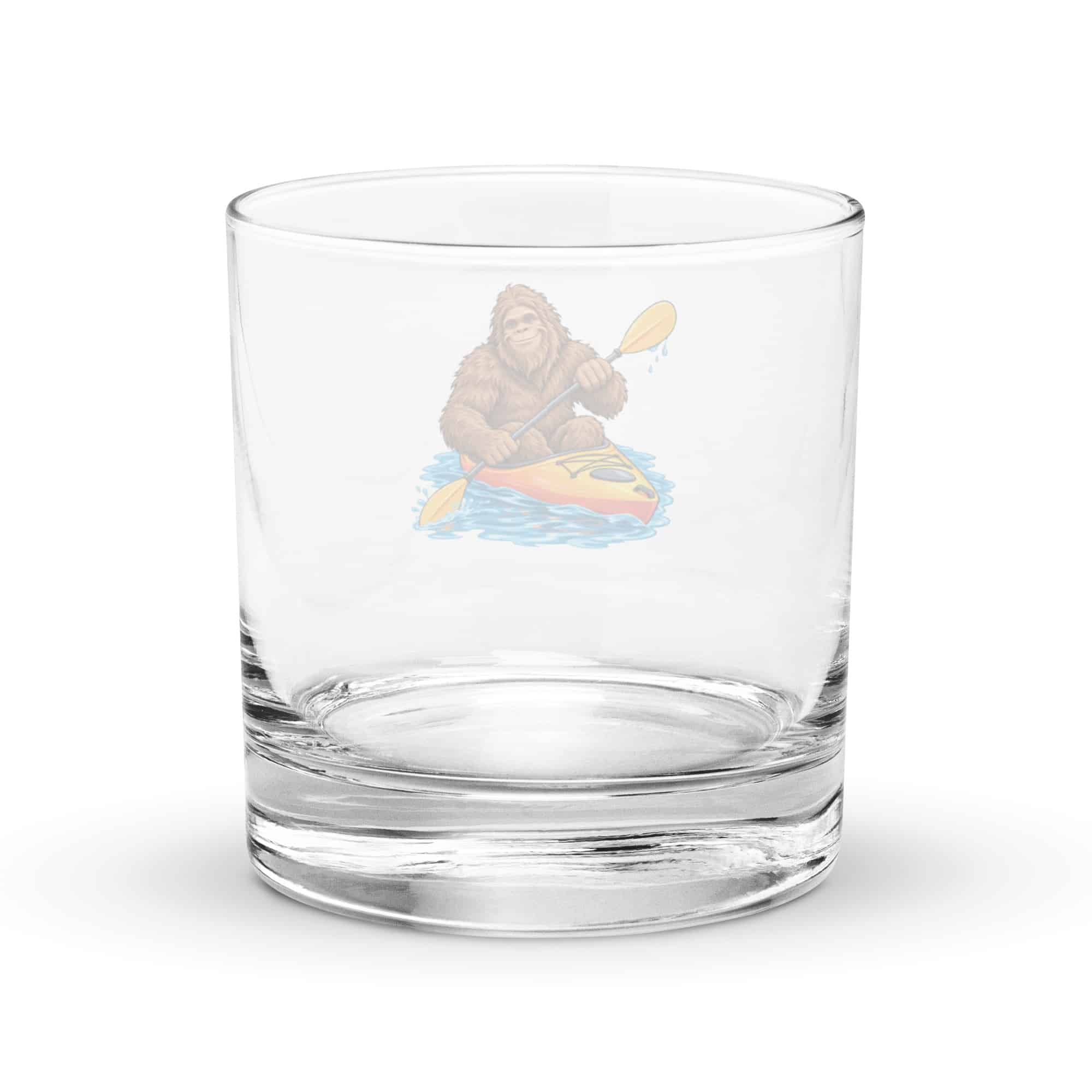 Bigfoot Kayaker Rocks Glass