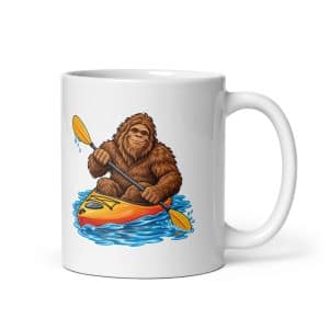 11 Bigfoot Kayak White Ceramic Coffee Mug - 11 oz - Main