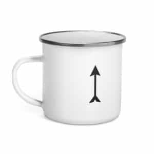 11 Longbow Arrow Black Enamel Camp Mug - 12 oz - Left