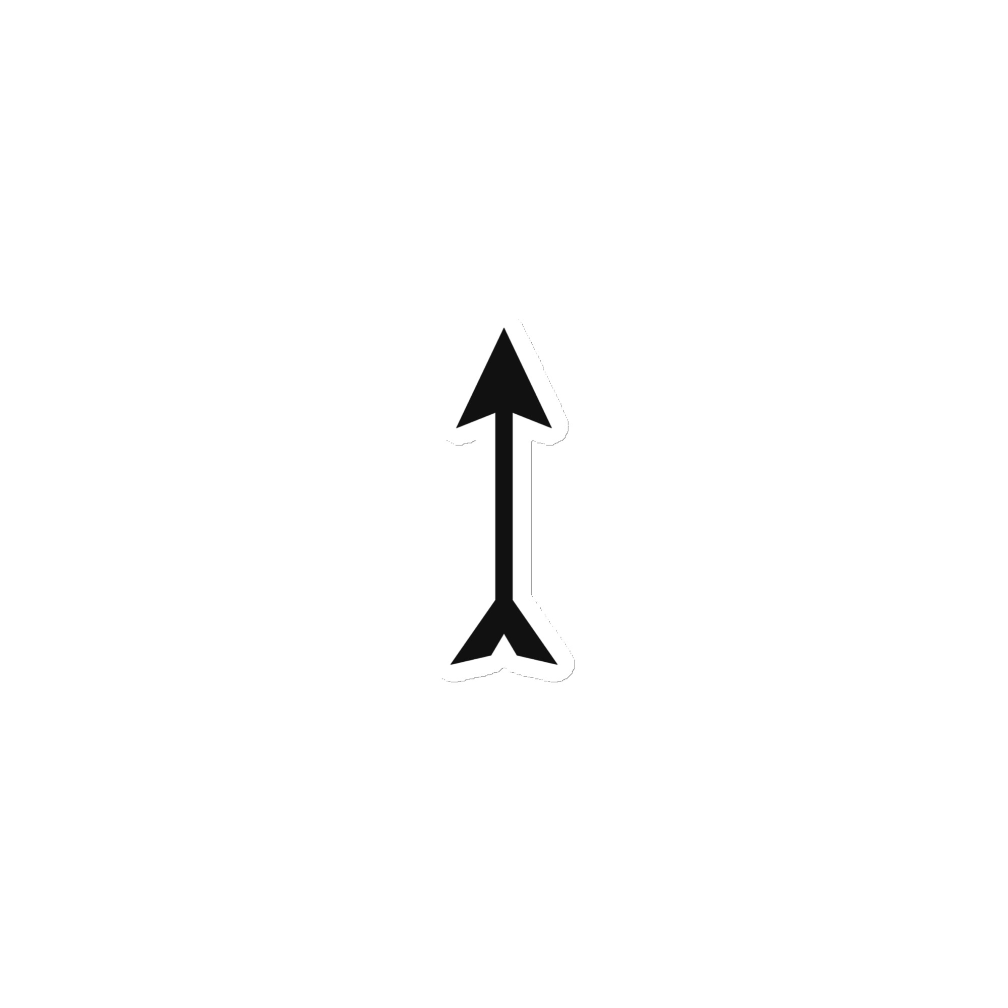 Black Longbow Arrow Die-Cut Magnet