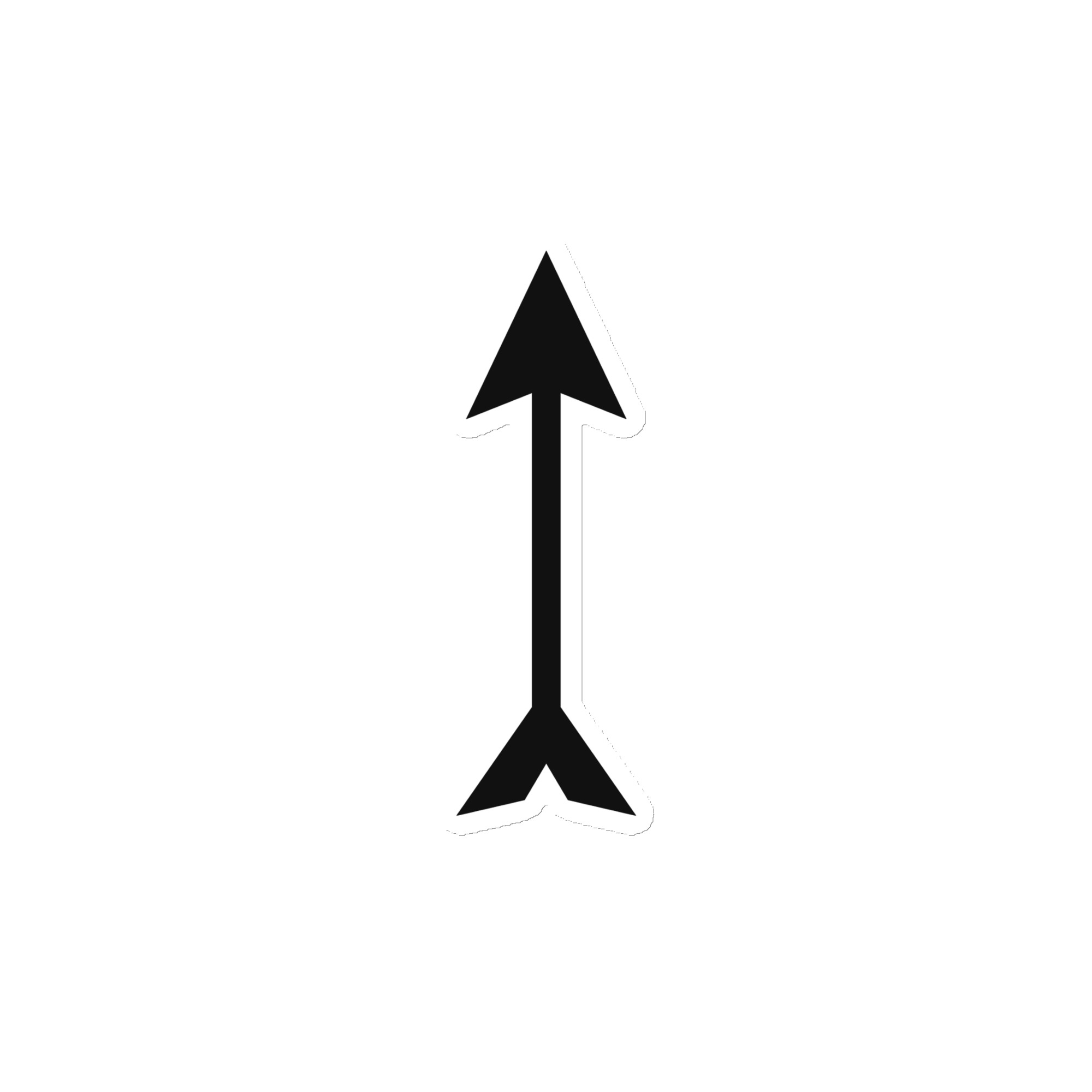 Black Longbow Arrow Die-Cut Magnet
