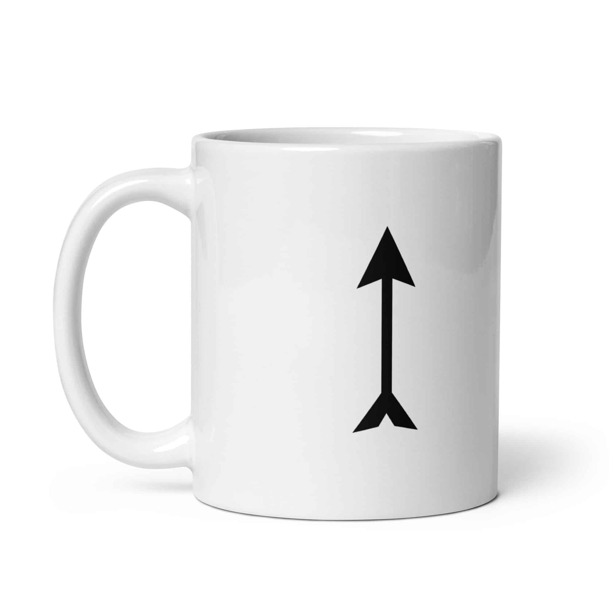 Black Longbow Arrow White Ceramic Coffee Mug