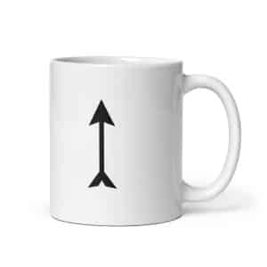 11 Longbow Arrow Black White Ceramic Coffee Mug - 11 oz - Main