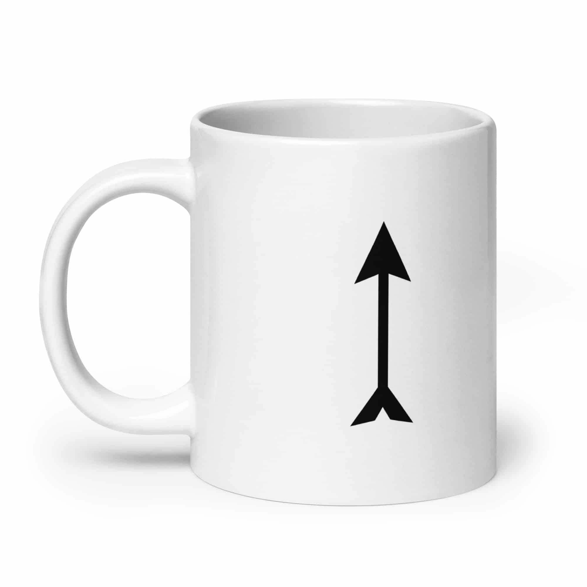 Black Longbow Arrow White Ceramic Coffee Mug