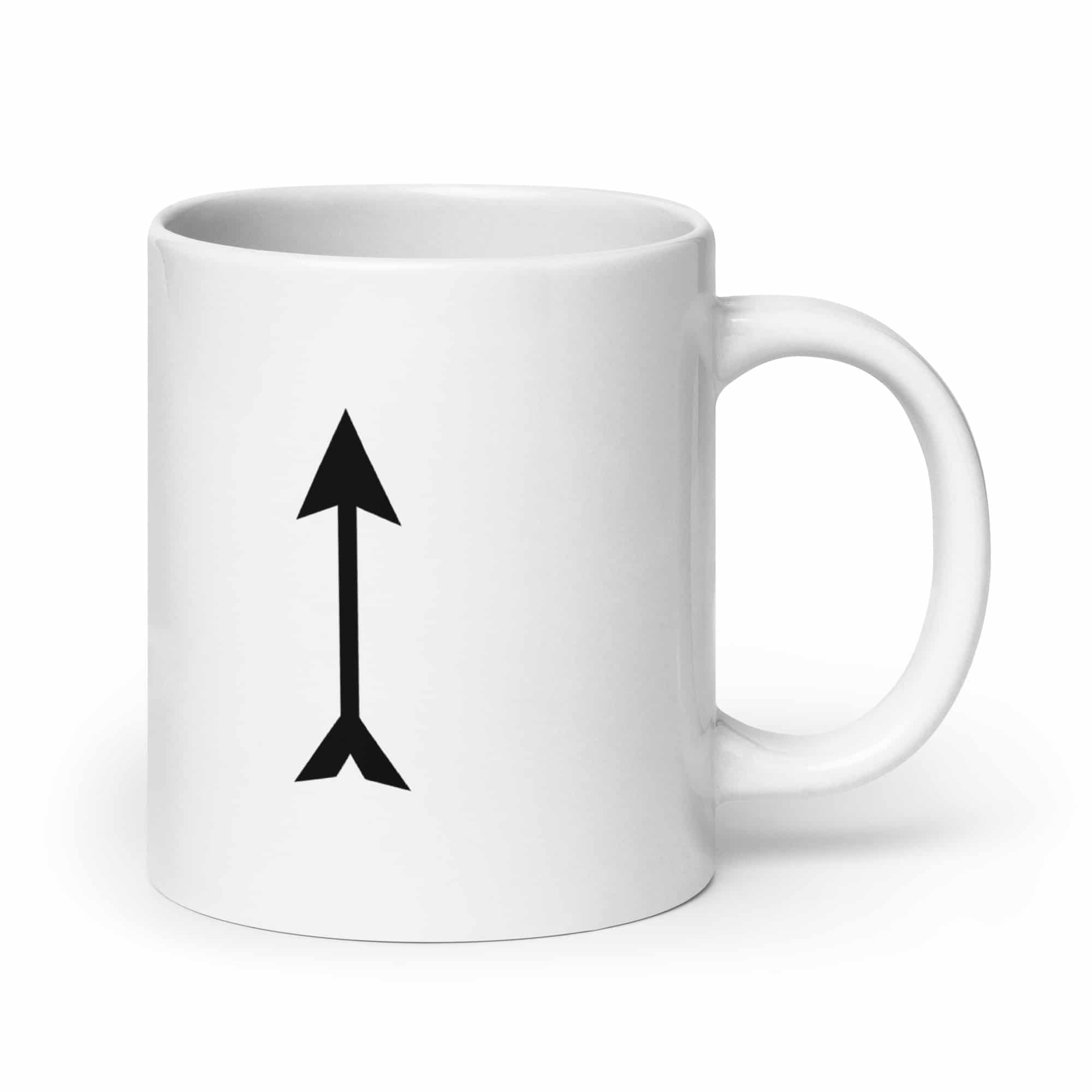 Black Longbow Arrow White Ceramic Coffee Mug