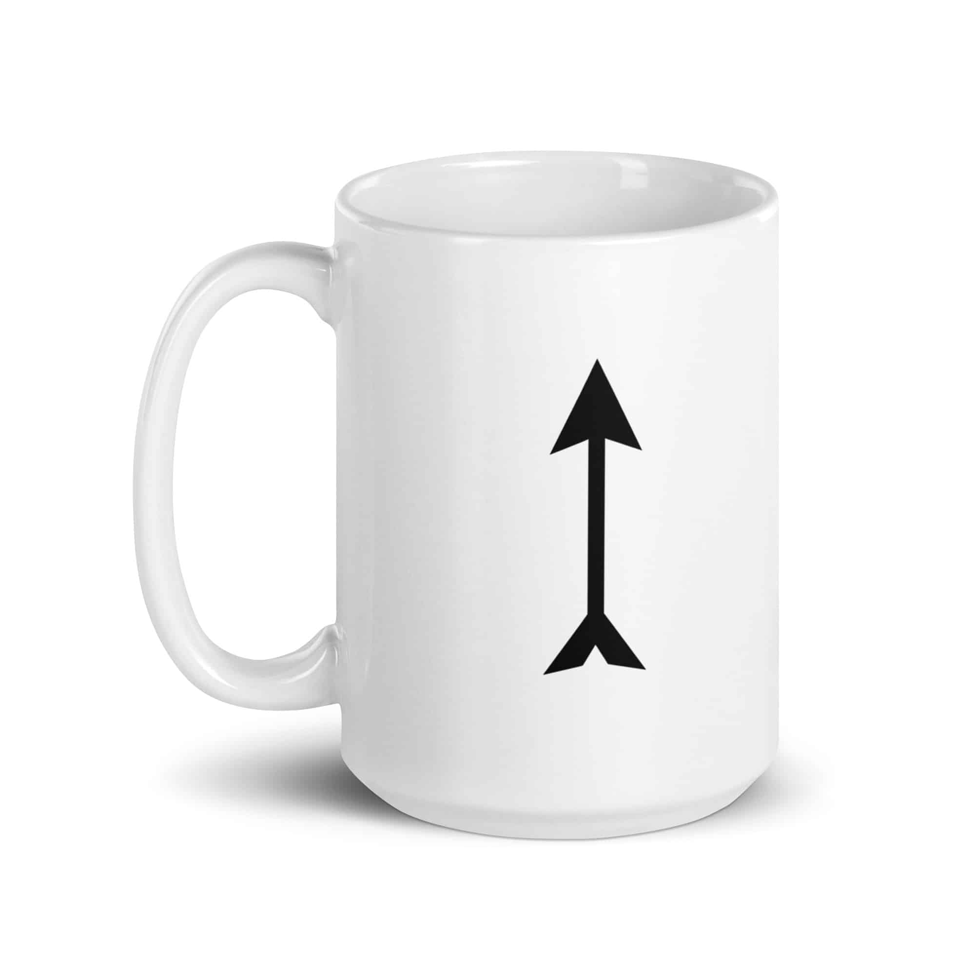 Black Longbow Arrow White Ceramic Coffee Mug
