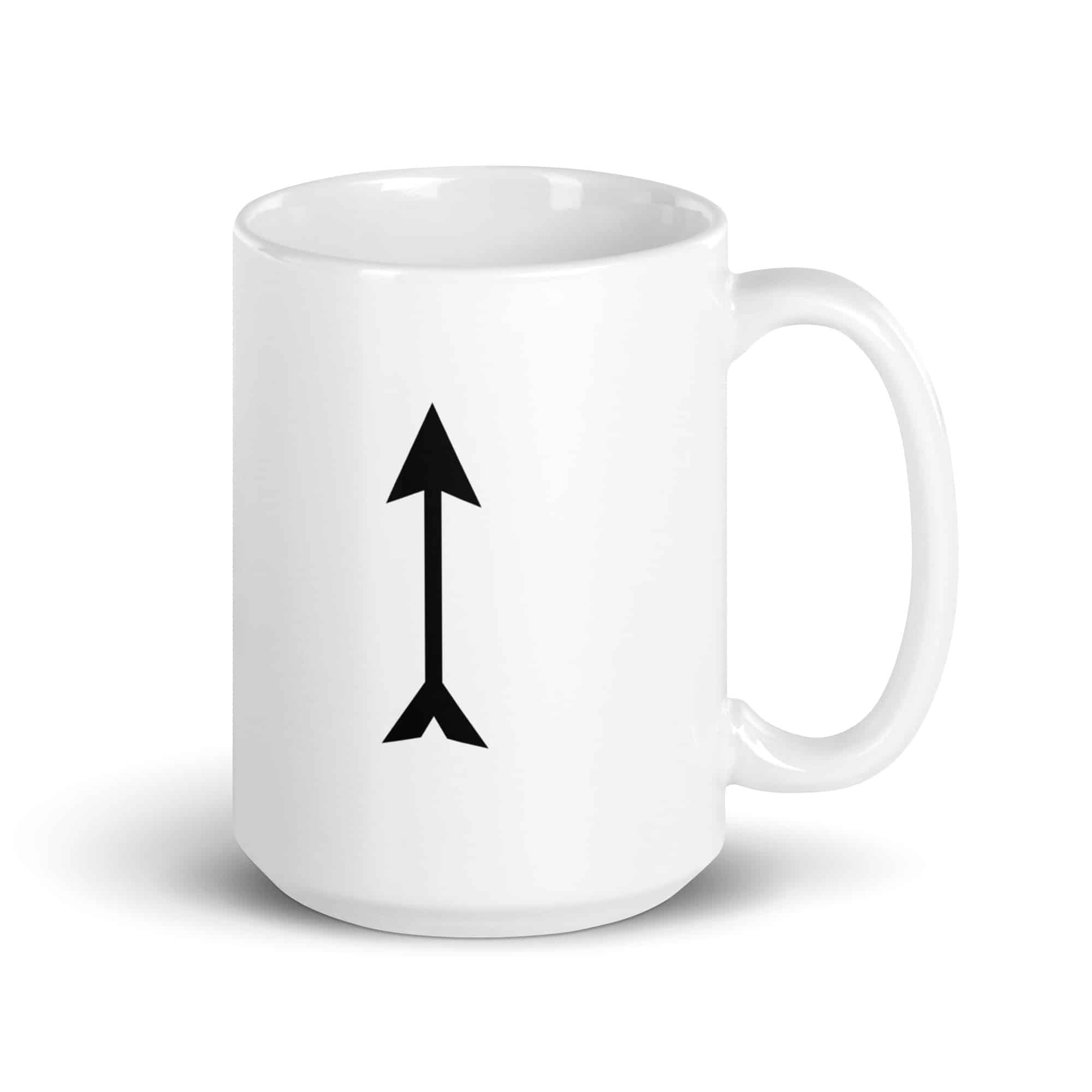 Black Longbow Arrow White Ceramic Coffee Mug