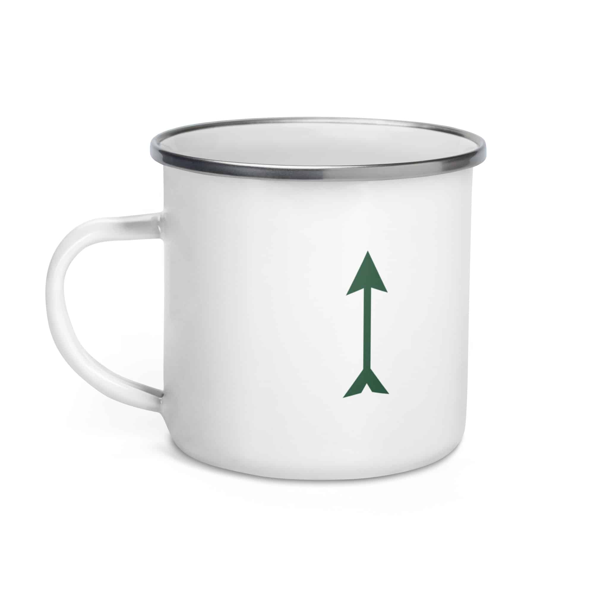 Forest Green Longbow Arrow Enamel Camp Mug